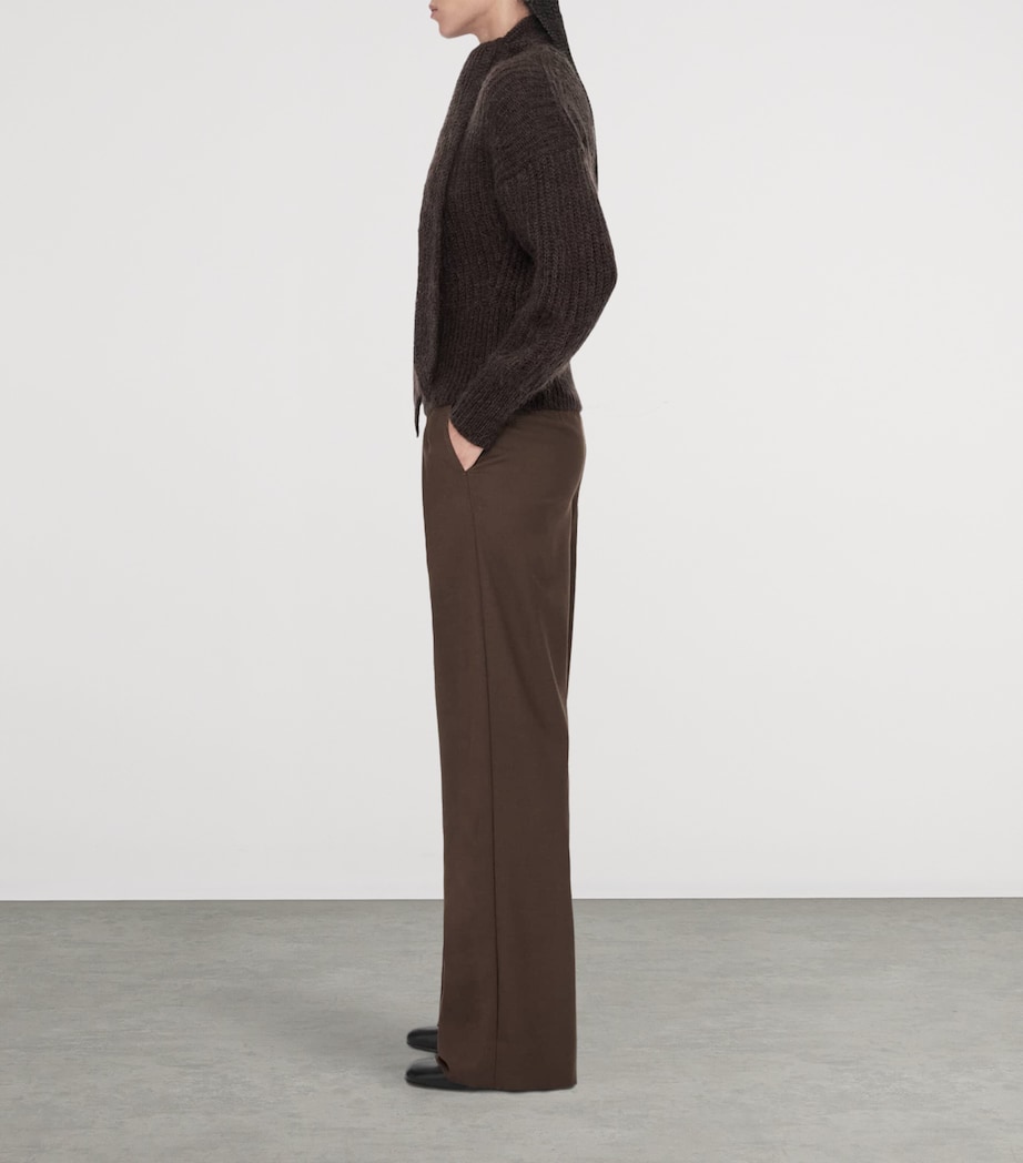 AllSaints Womens Laura Wide-Leg Trousers Brown Image 8