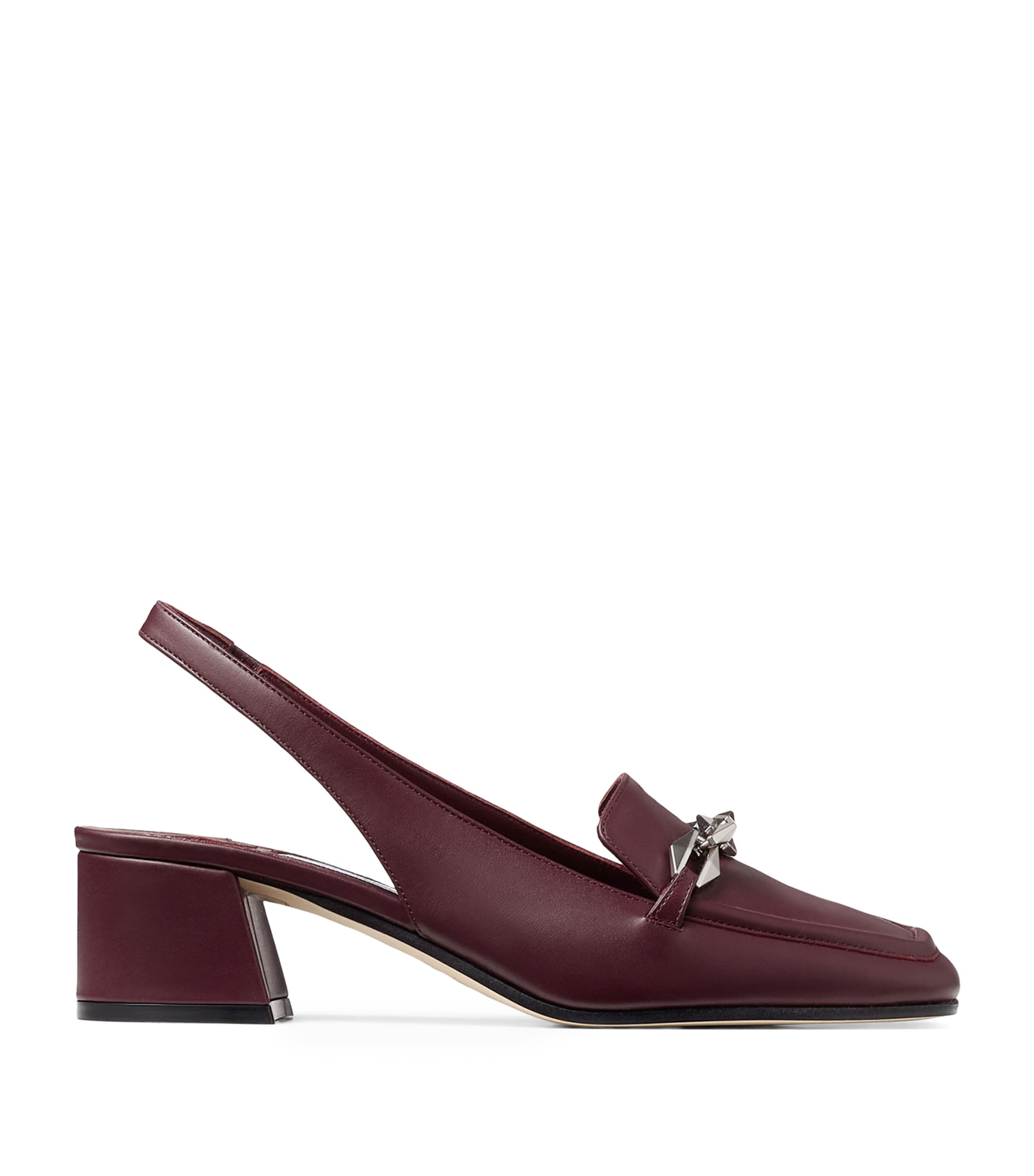 Jimmy Choo Diamond Tilda 45 Leather Slingback Mules In Red