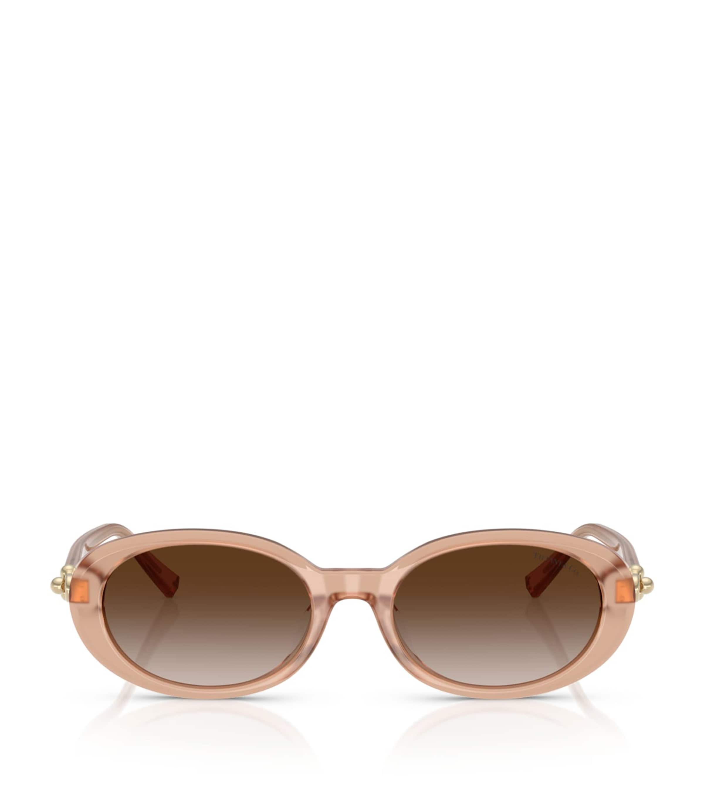 Tiffany & Co Acetate Oval Tf4242d Sunglasses In Beige