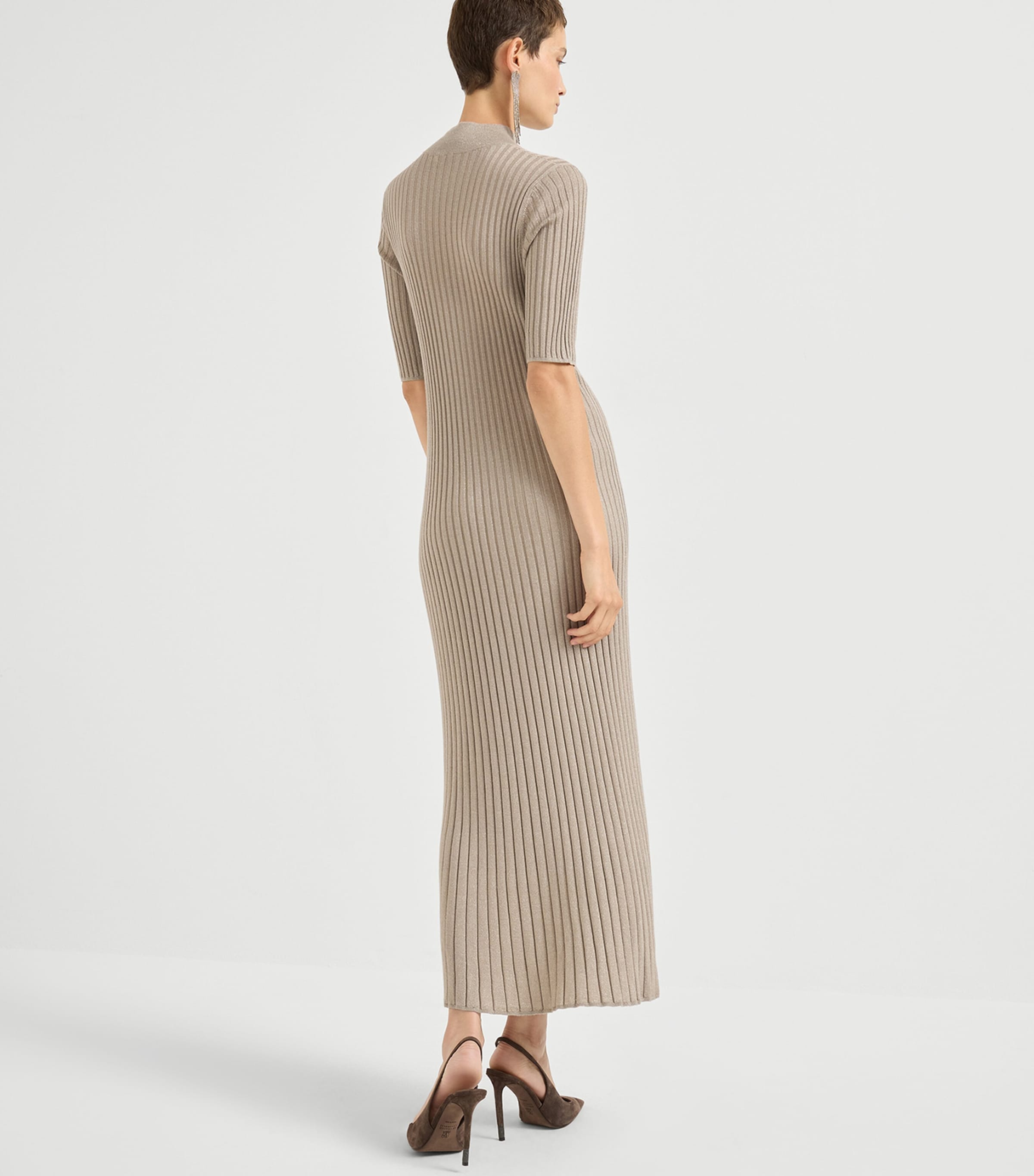 Cashmere-Blend Rib-Knit Maxi Dress C9729 Image 5