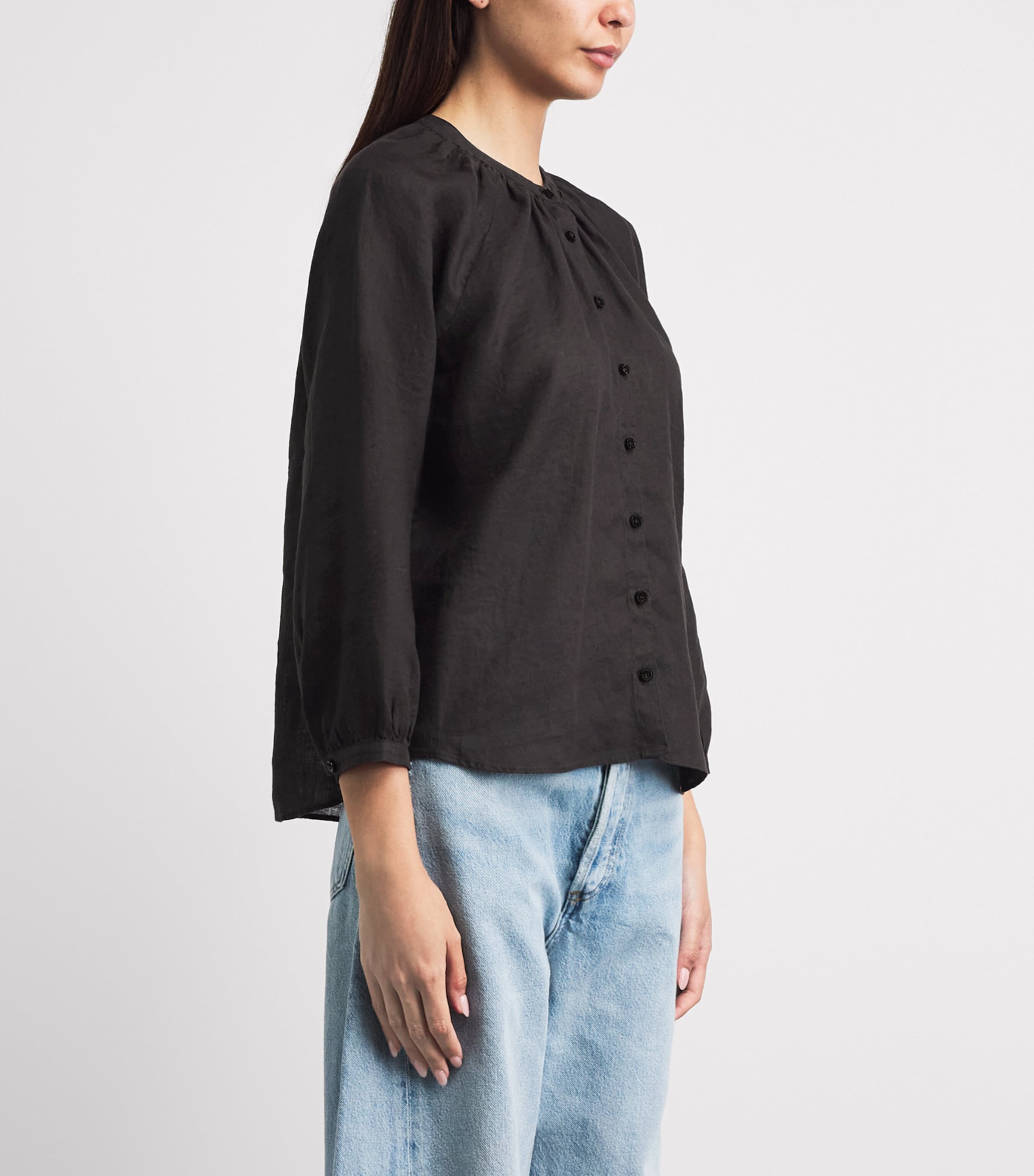 Citizens of Humanity Womens Linen Paro Blouse Chcolate Md/dk Brown Image 4