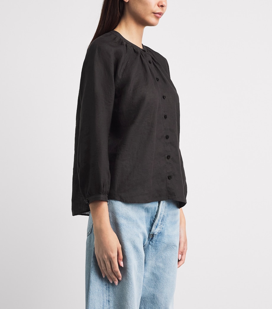 Citizens of Humanity Womens Linen Paro Blouse Chcolate Md/dk Brown Image 4