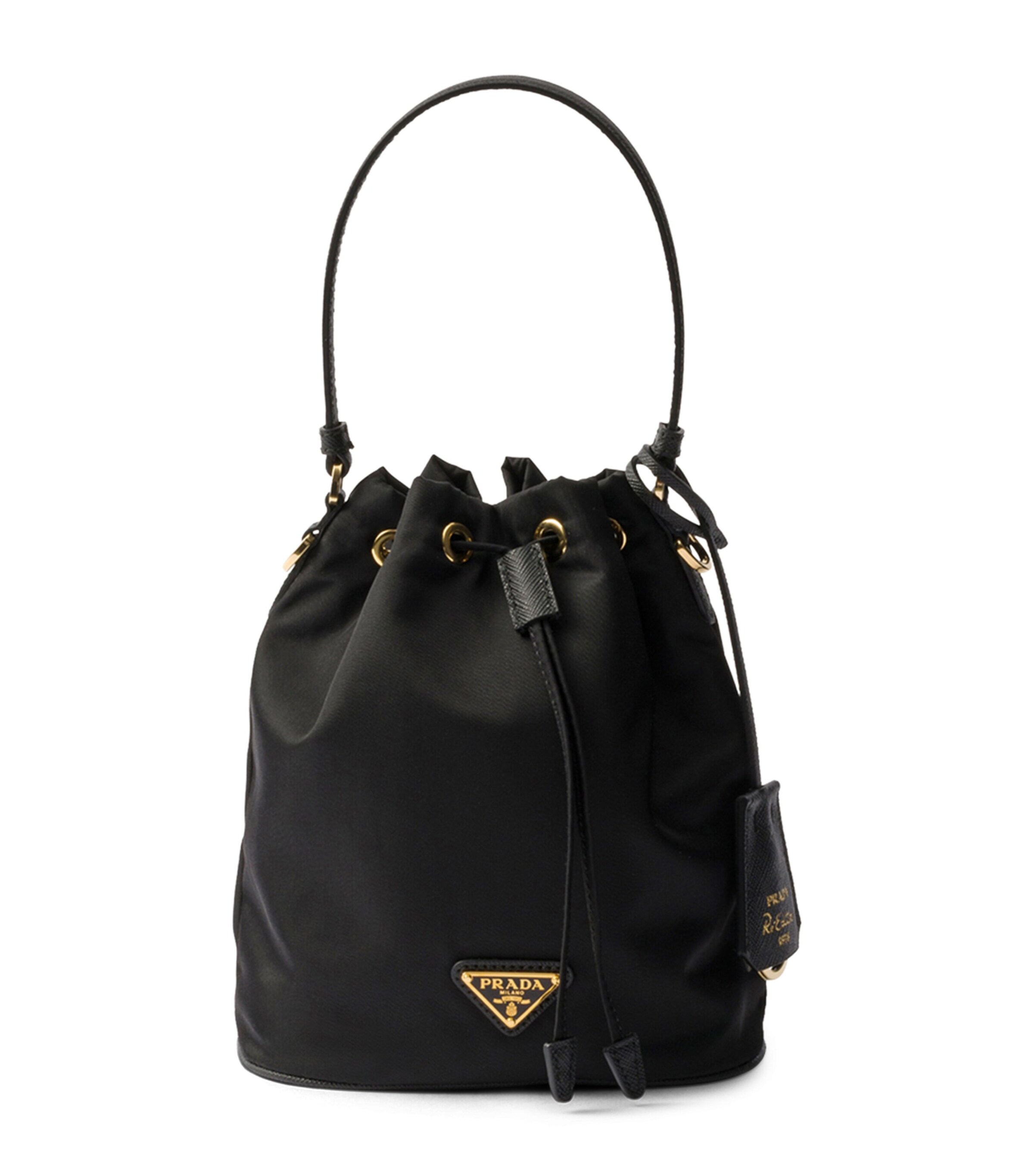 Prada small nylon bucket bag sale