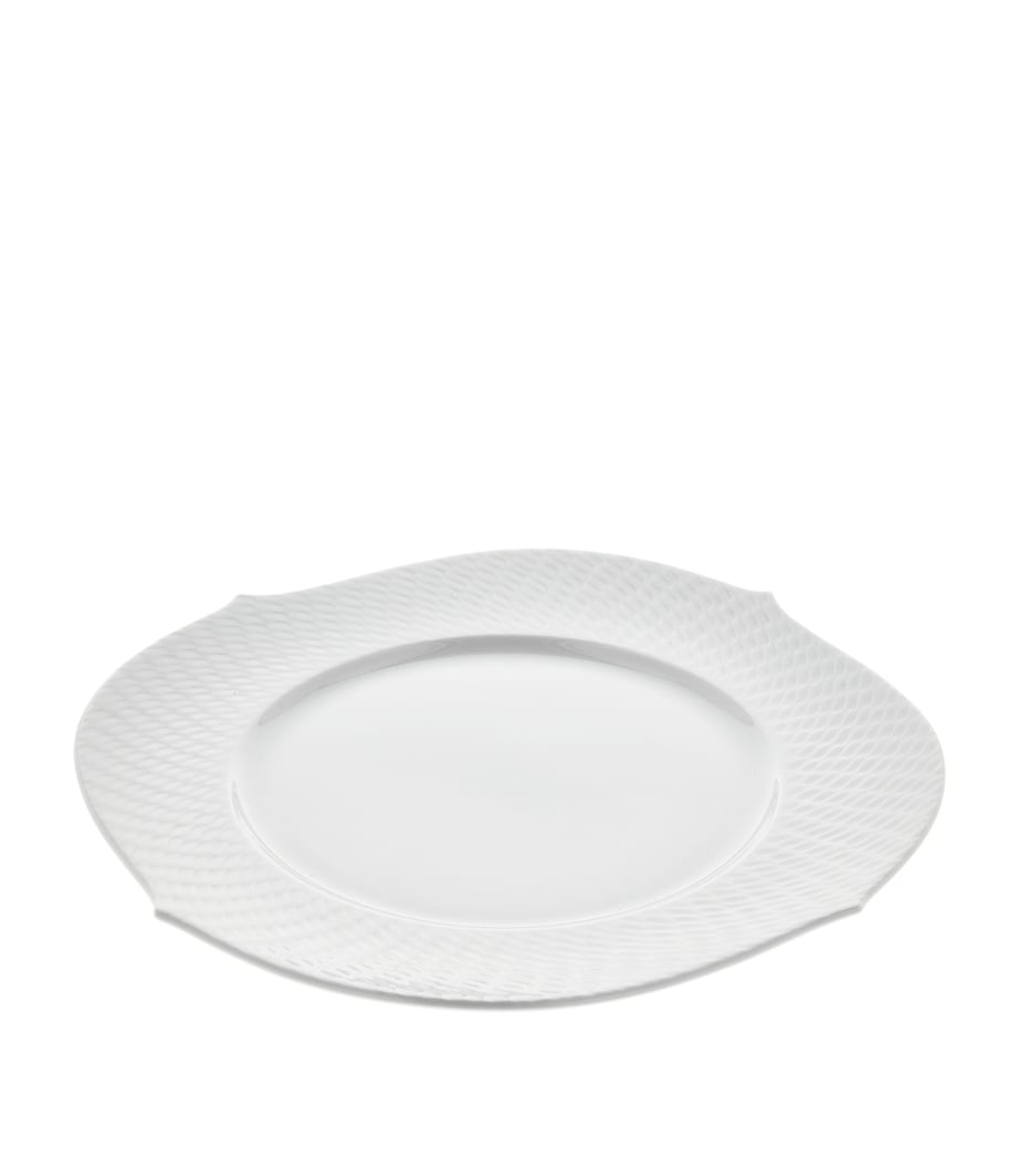 Porcelain Waves Relief Charger Plate (33cm) WHITE Image 4