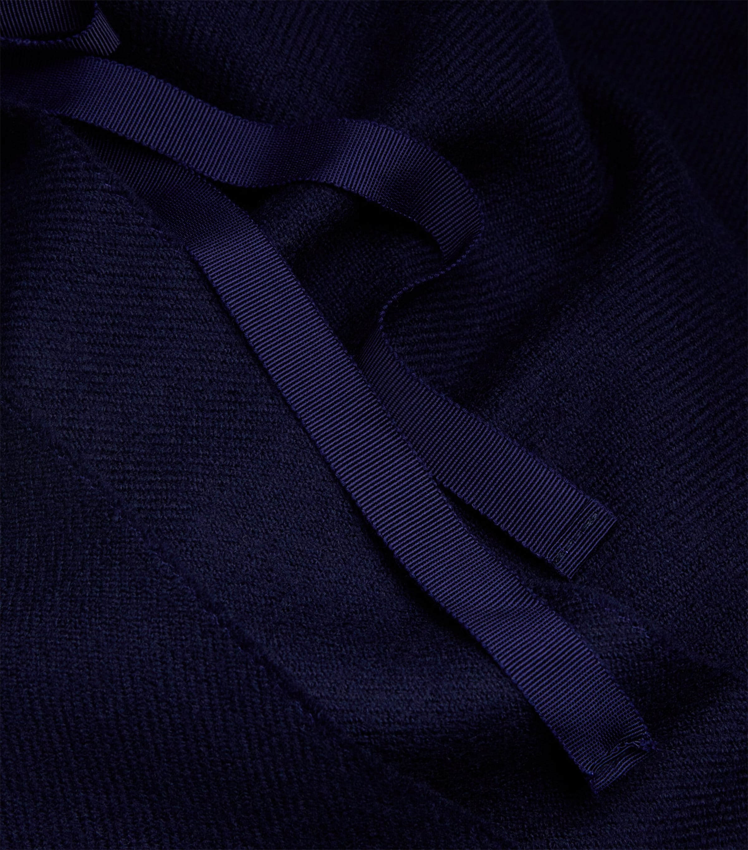 Wool Hooded Poncho NAVY Image 4
