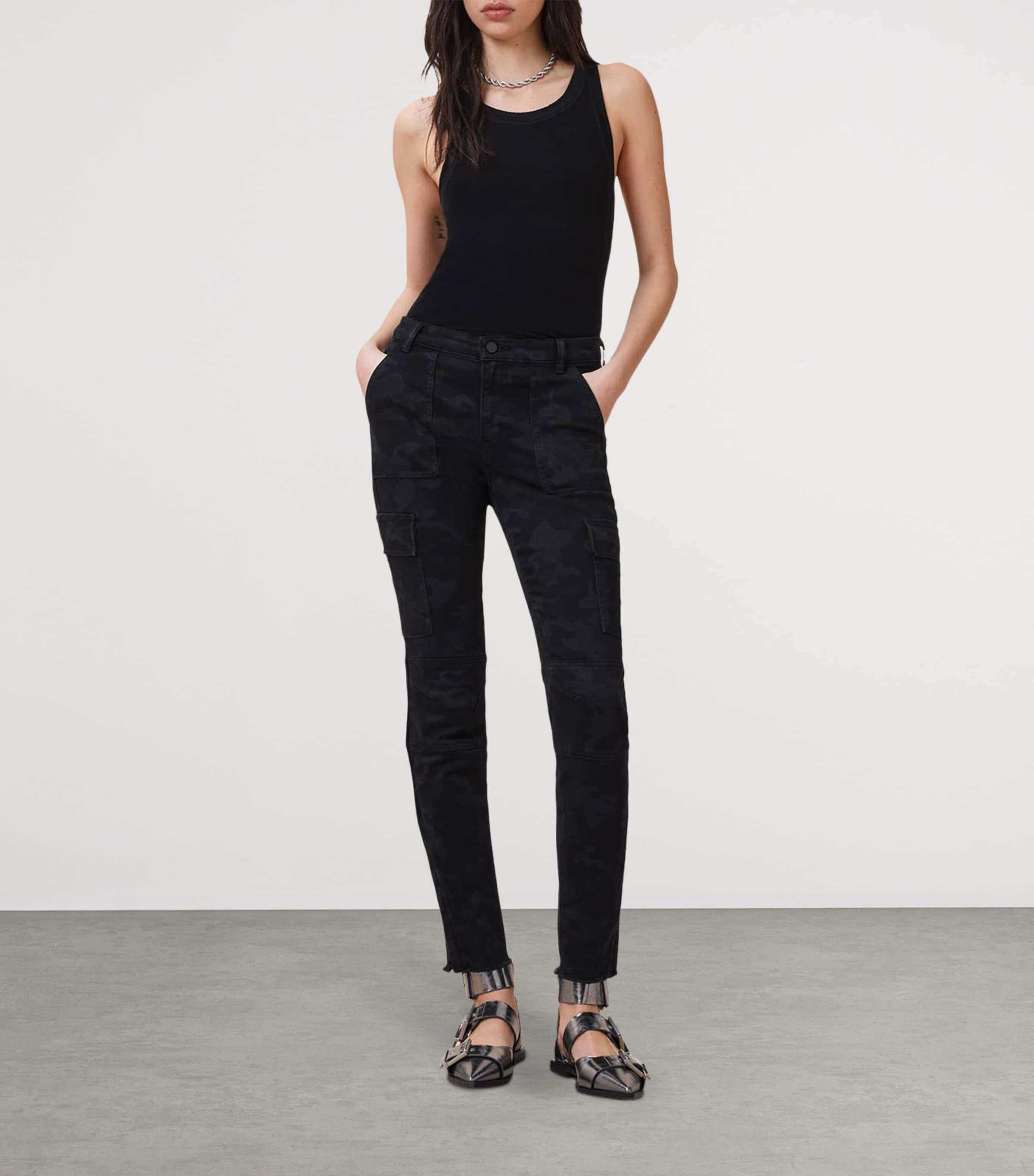 Duran Skinny Cargo Jeans CAMO BLACK Image 2