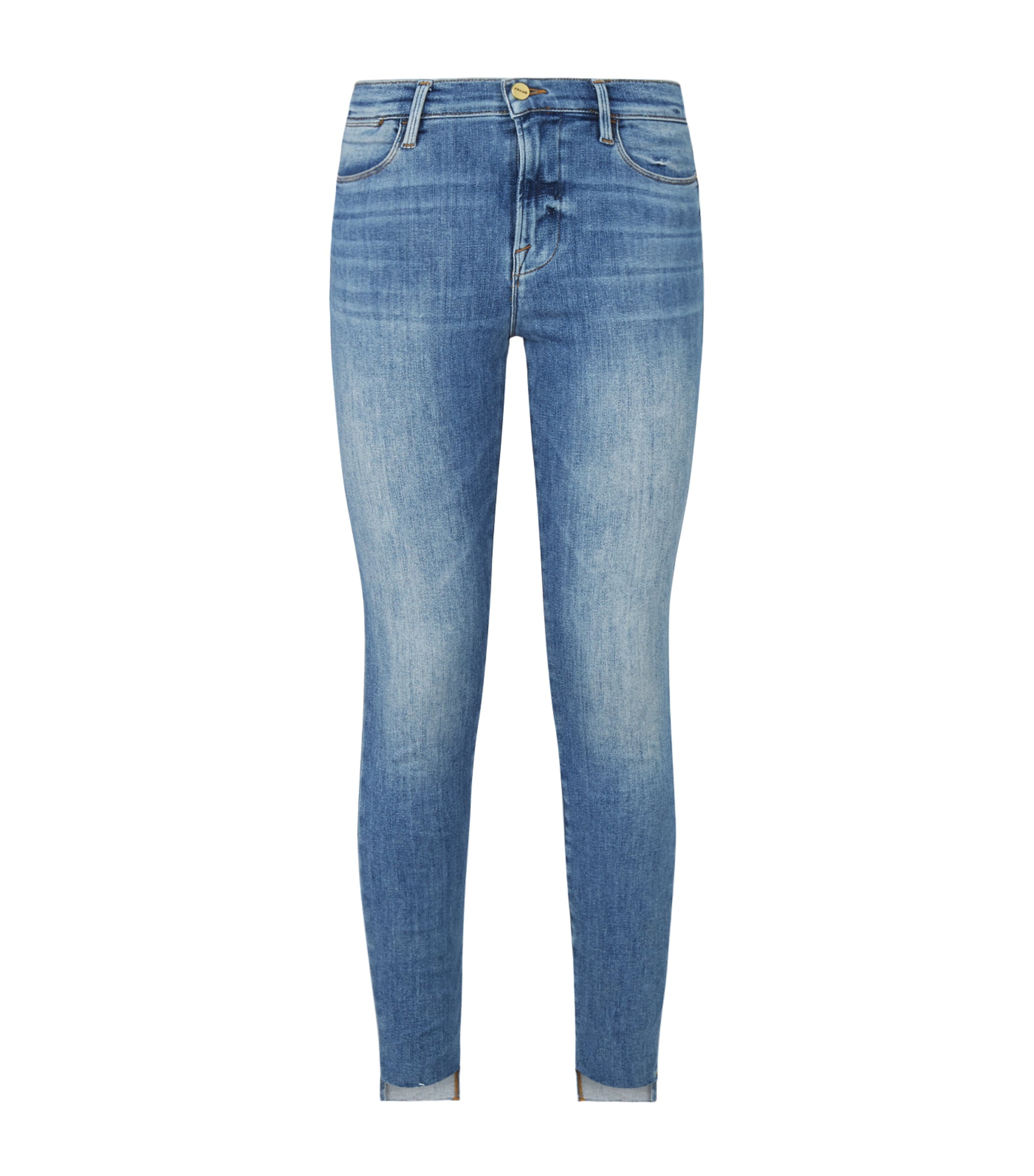 Frame Le High Skinny Raw Stager Jean In Blue