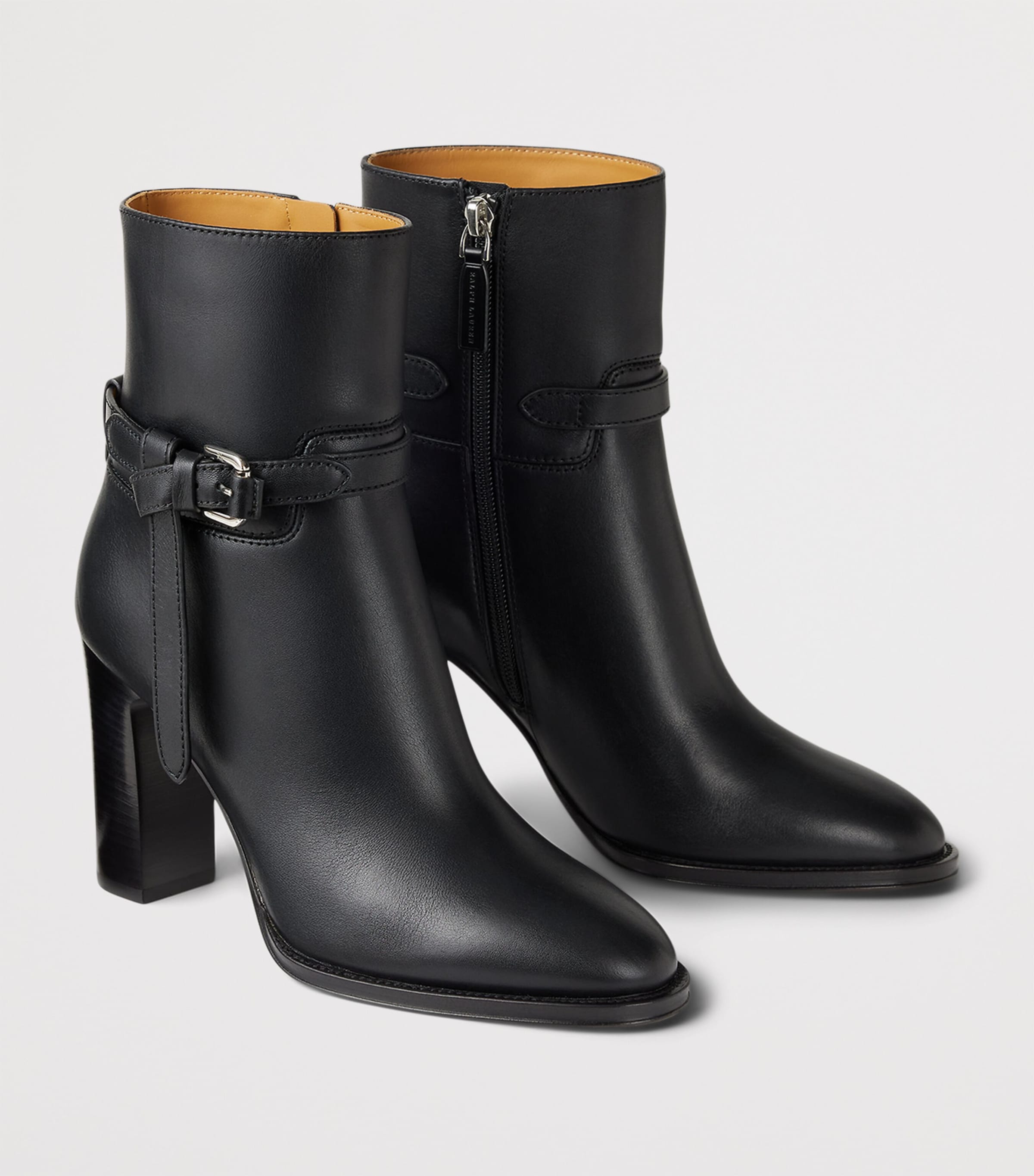 Leather Donnely Ankle Boots 90 BLACK Image 5