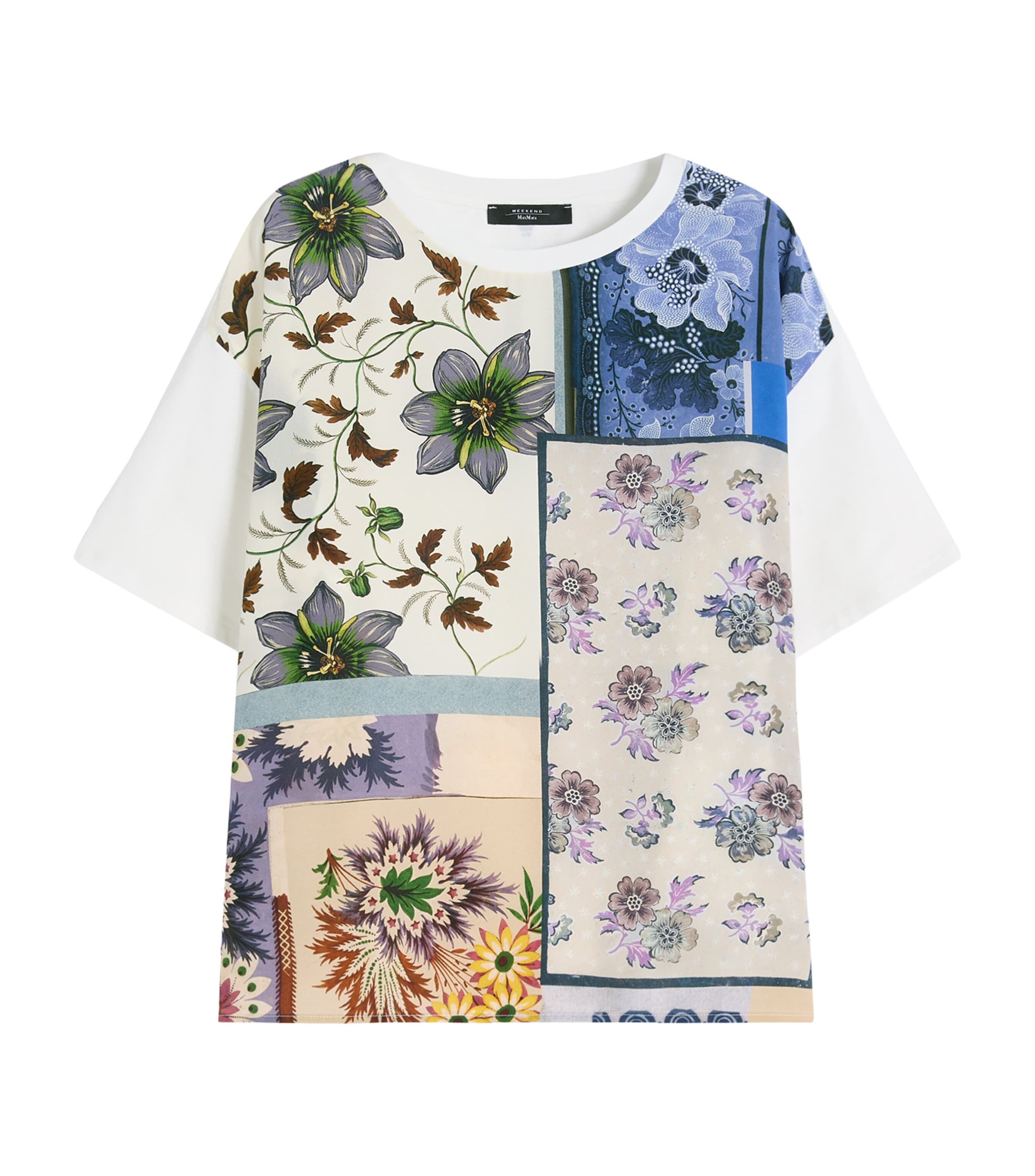 Weekend Max Mara Womens Cotton-Silk Floral T-Shirt Multicolour Image 1