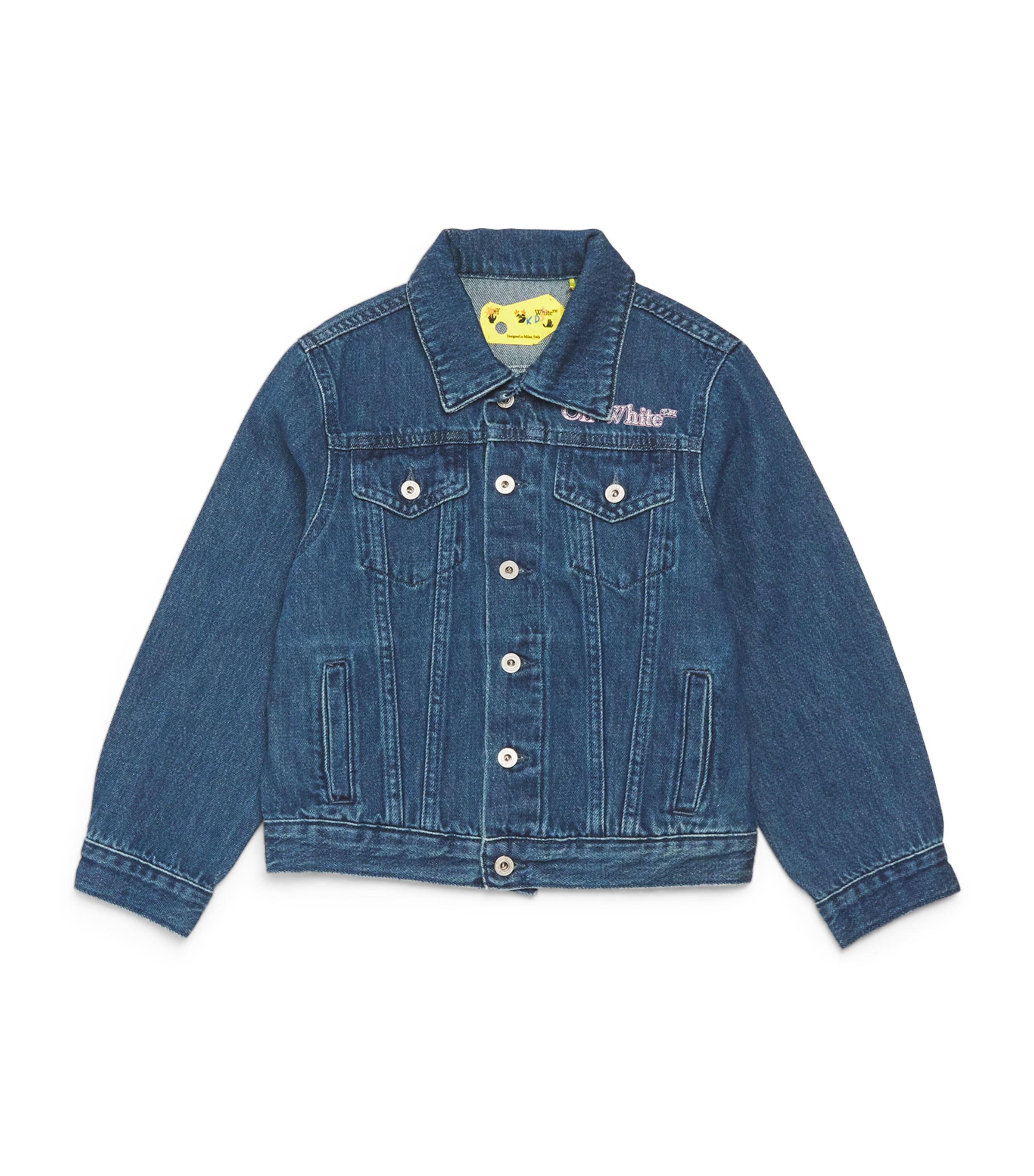 OFF-WHITE DENIM GLITTER LOGO JACKET 