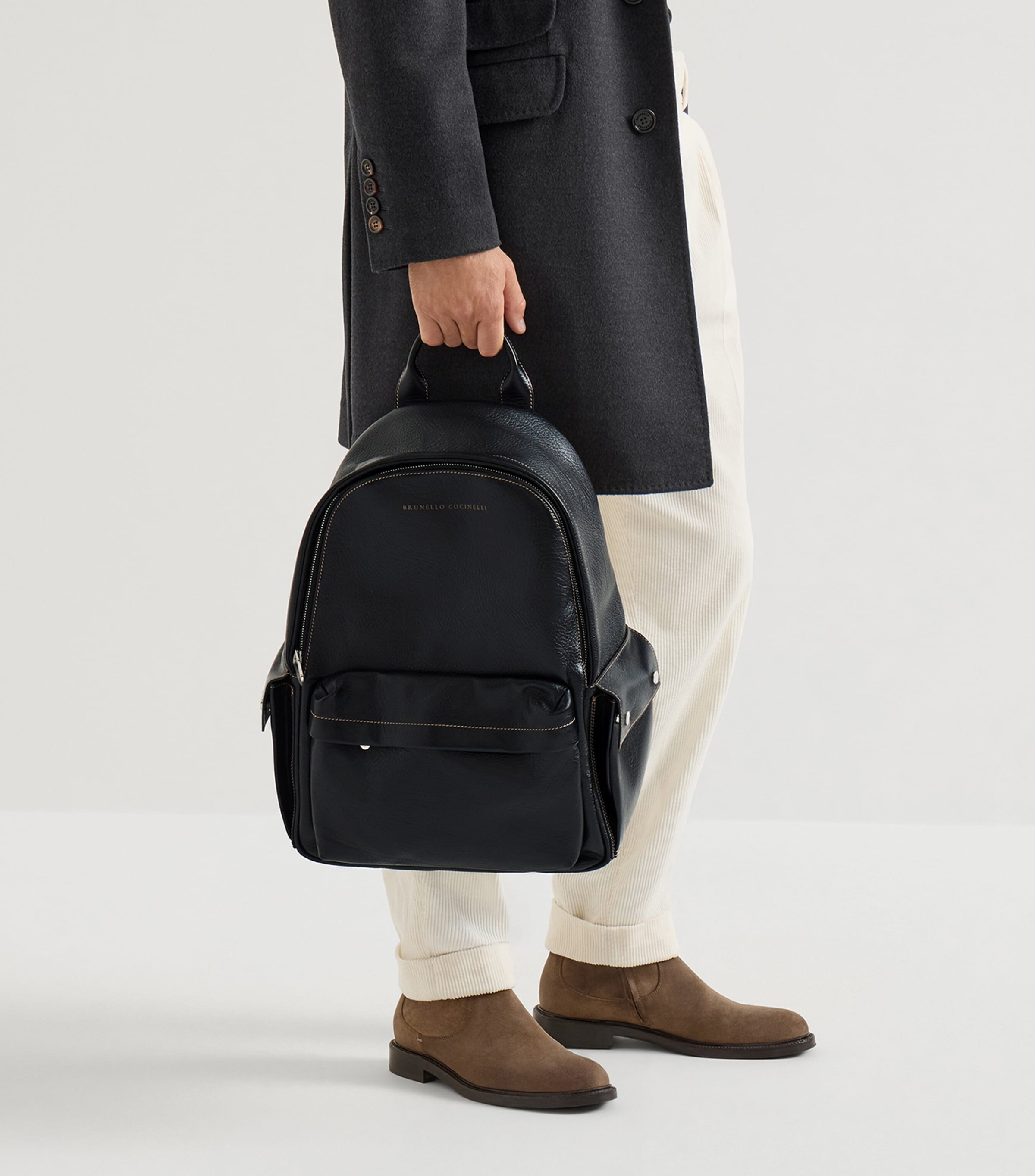 Brunello Cucinelli Leather Travel Backpack Image 4