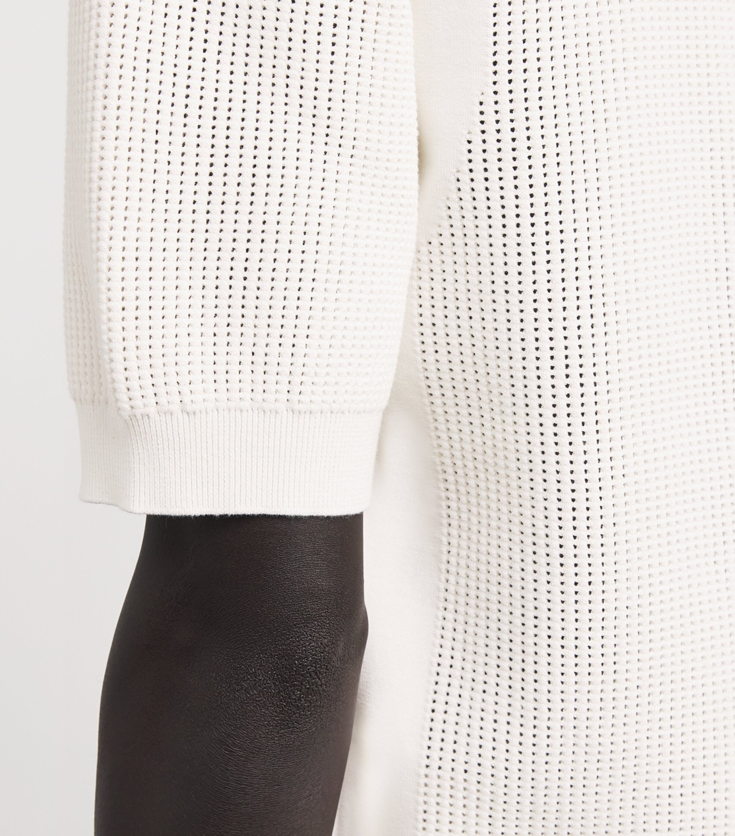 Drôle De Monsieur Mens Cotton Crochet Polo Shirt Cream Image 6
