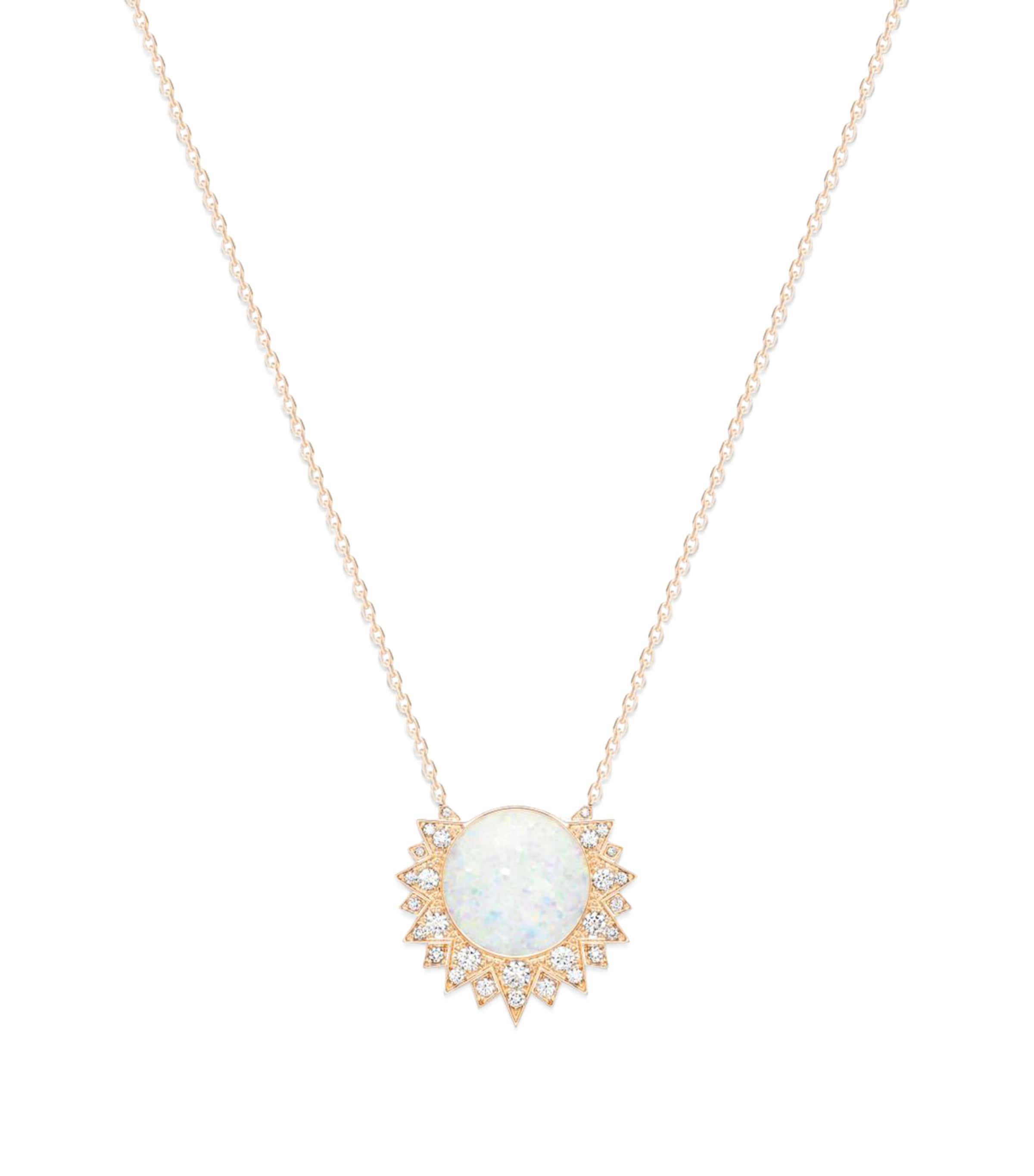 Piaget Rose Gold, Diamond And Opal Sunlight Pendant Necklace