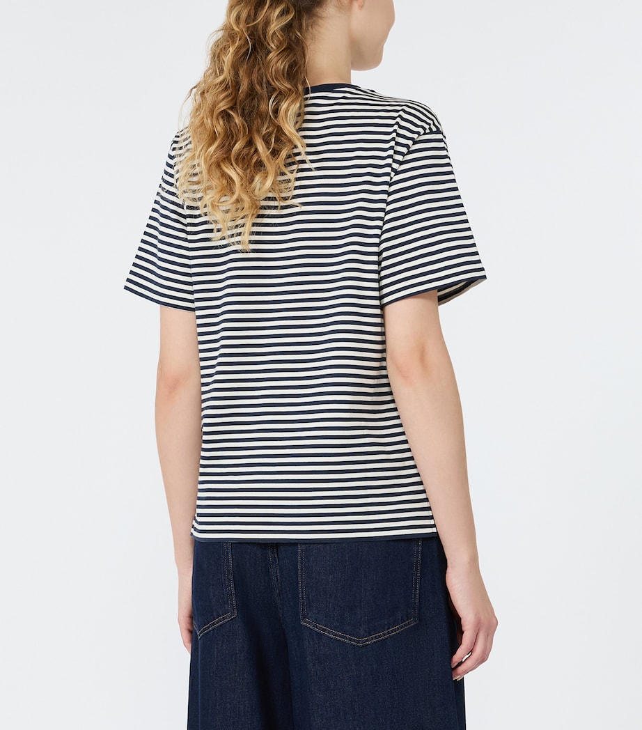 Weekend Max Mara Womens Cotton Stripe T-Shirt Navy Image 4