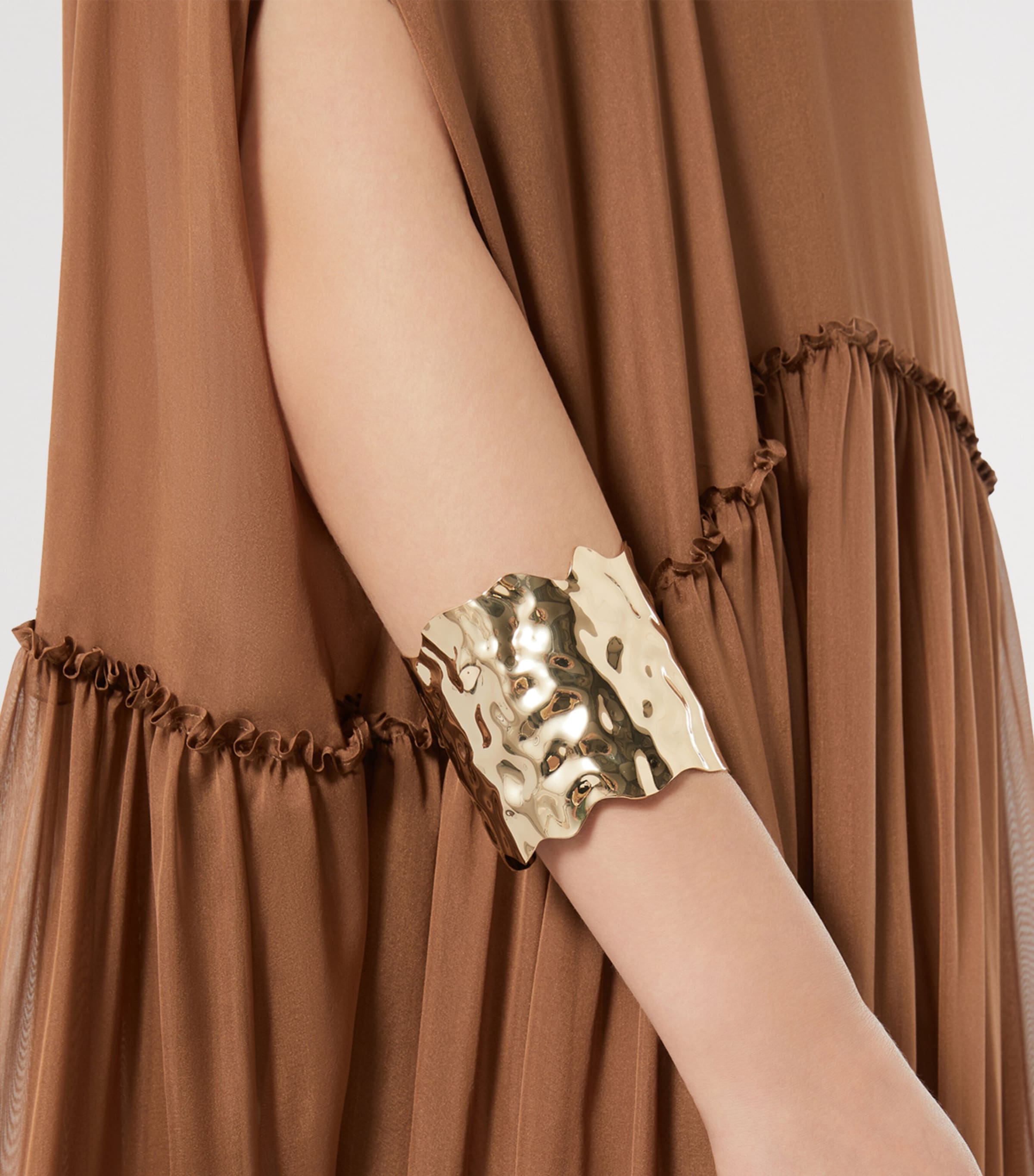 Marina Rinaldi Hammered Metal Bracelet Gold Image 4