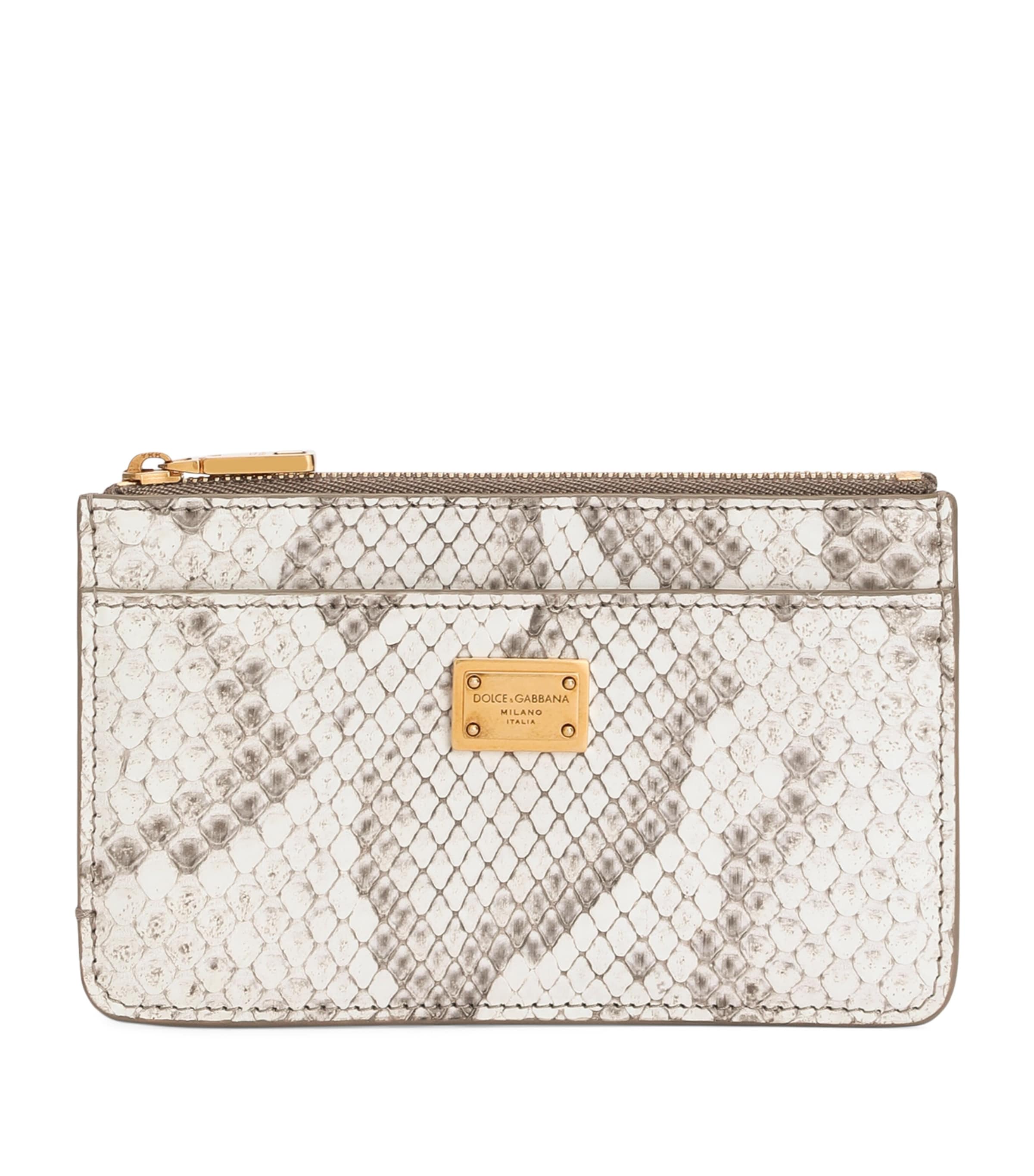 Dolce&Gabbana Python Leather Card Holder White Image 1