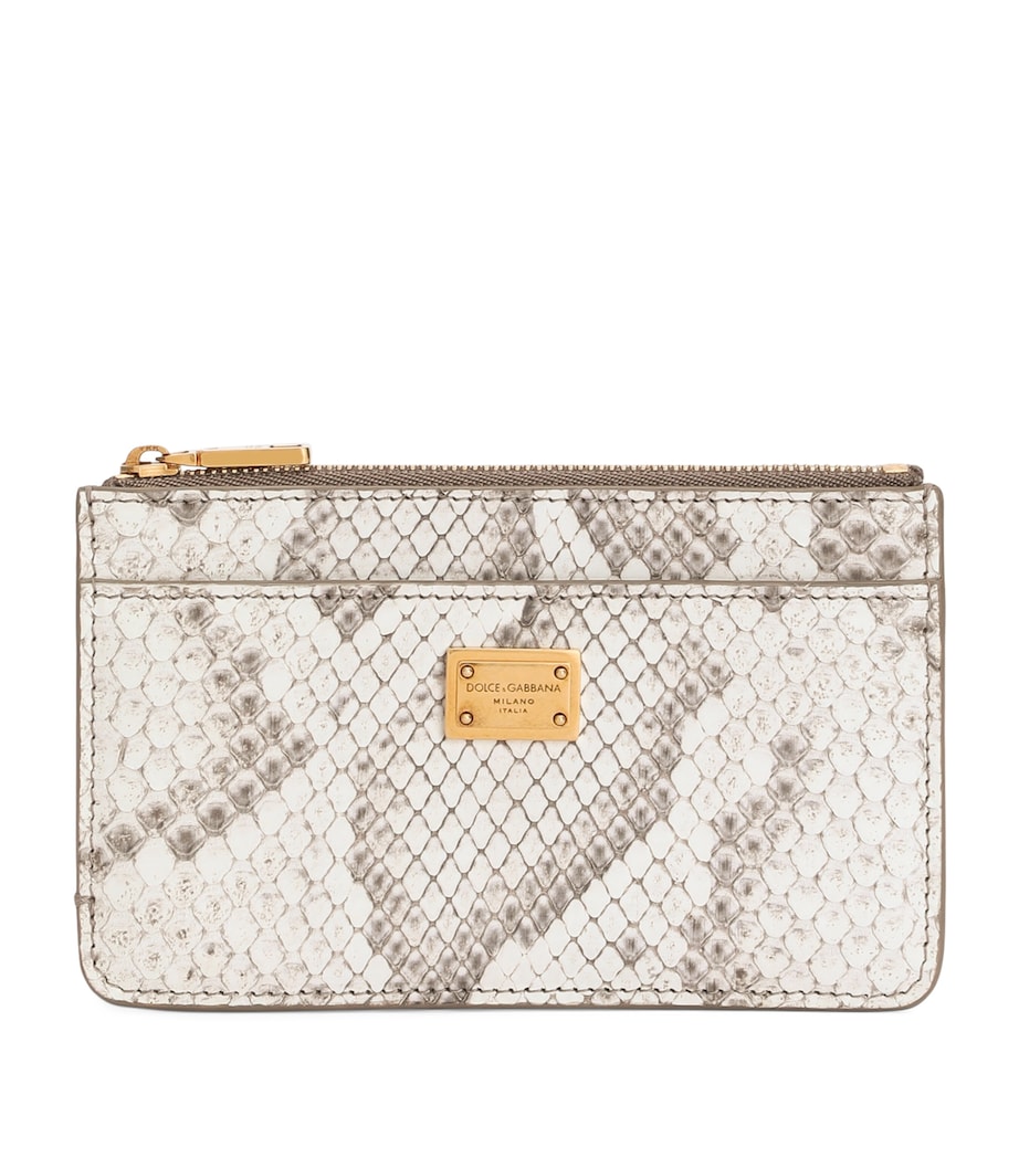 Dolce&Gabbana Python Leather Card Holder White Image 1