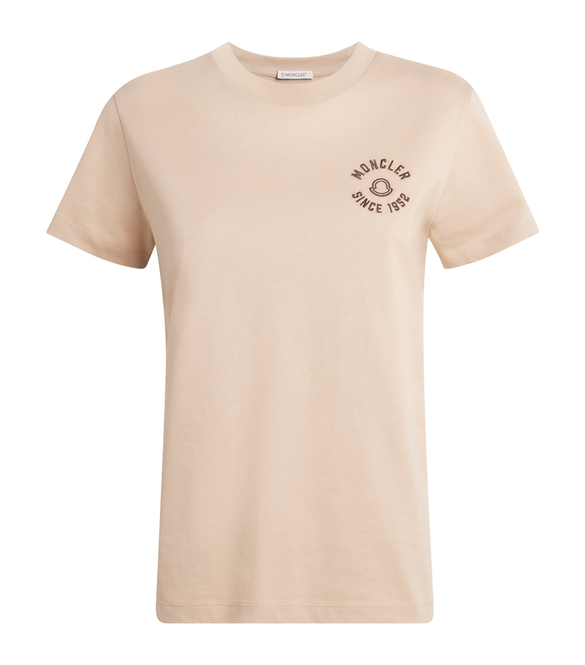 Moncler Womens Cotton Logo Embroidered T-Shirt Image 1