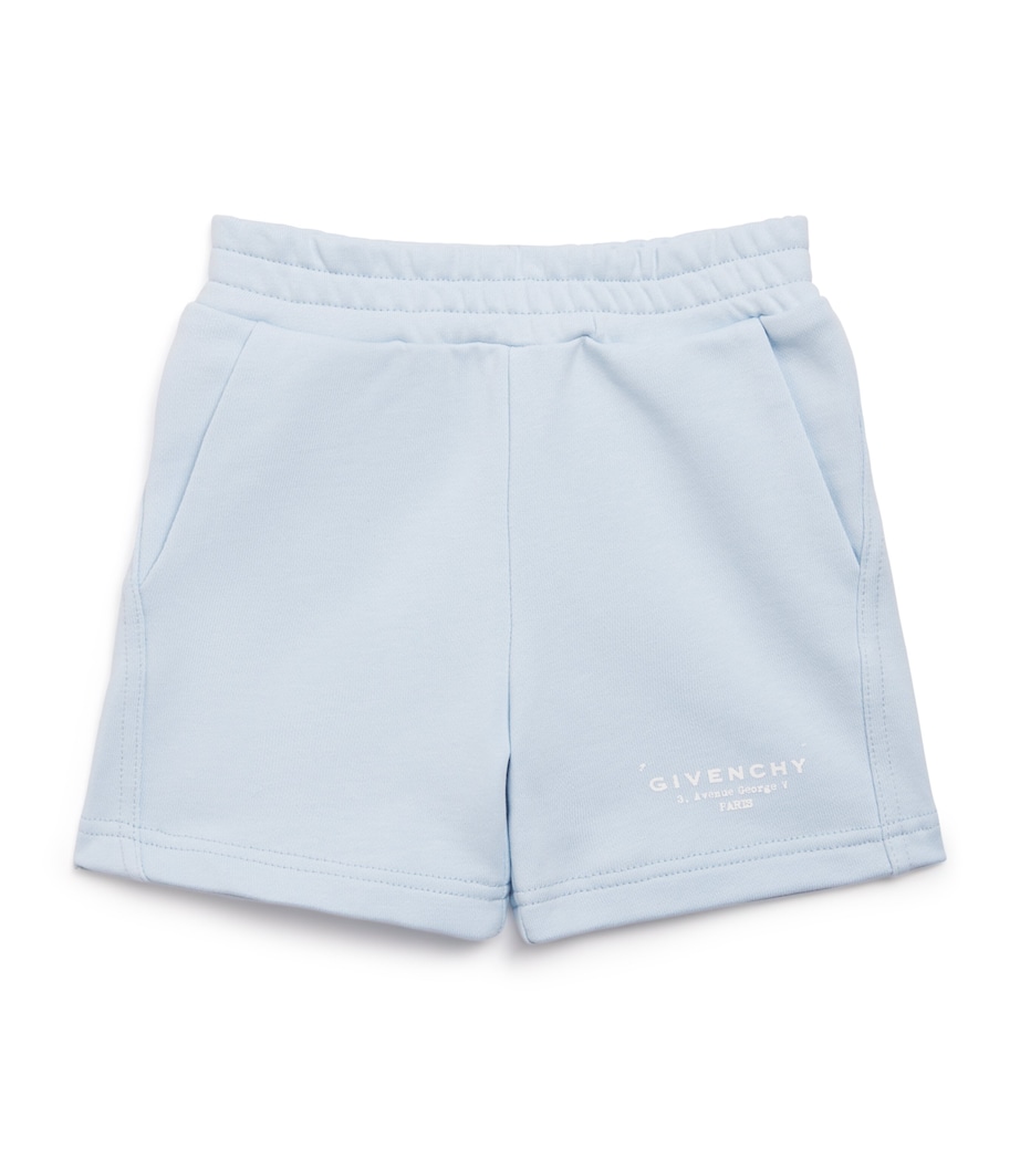 Givenchy Kids Cotton Logo Sweat Shorts (6-24 Months) Blue Image 1