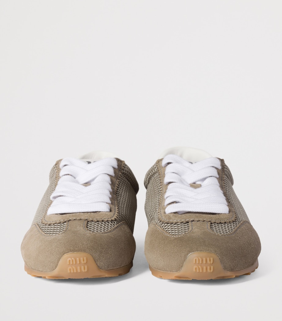 Suede and Mesh Plume Sneakers F0572 Image 4