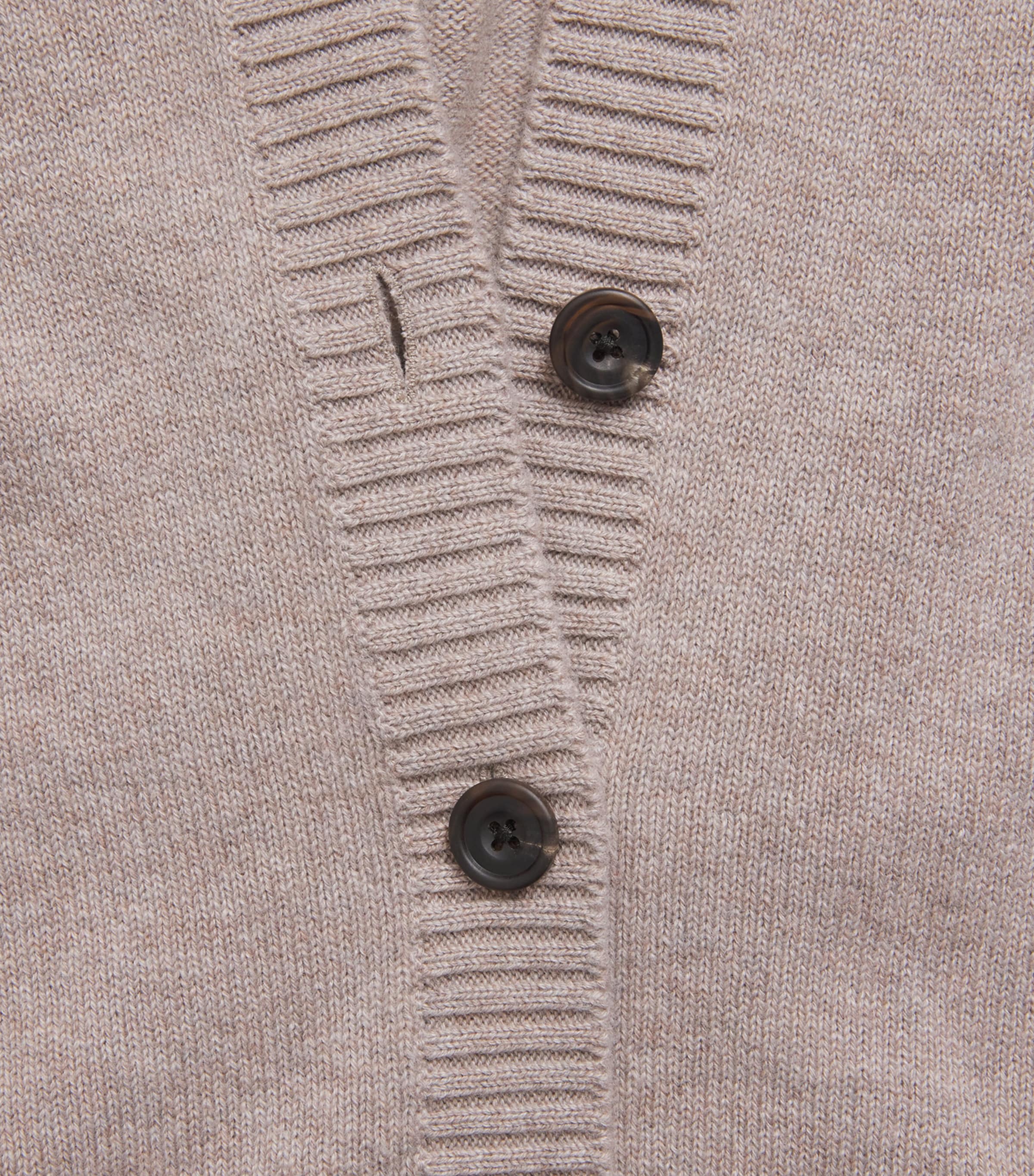 Harrods Womens Cashmere-Cotton Sweater Vest Dark Natural Image 6