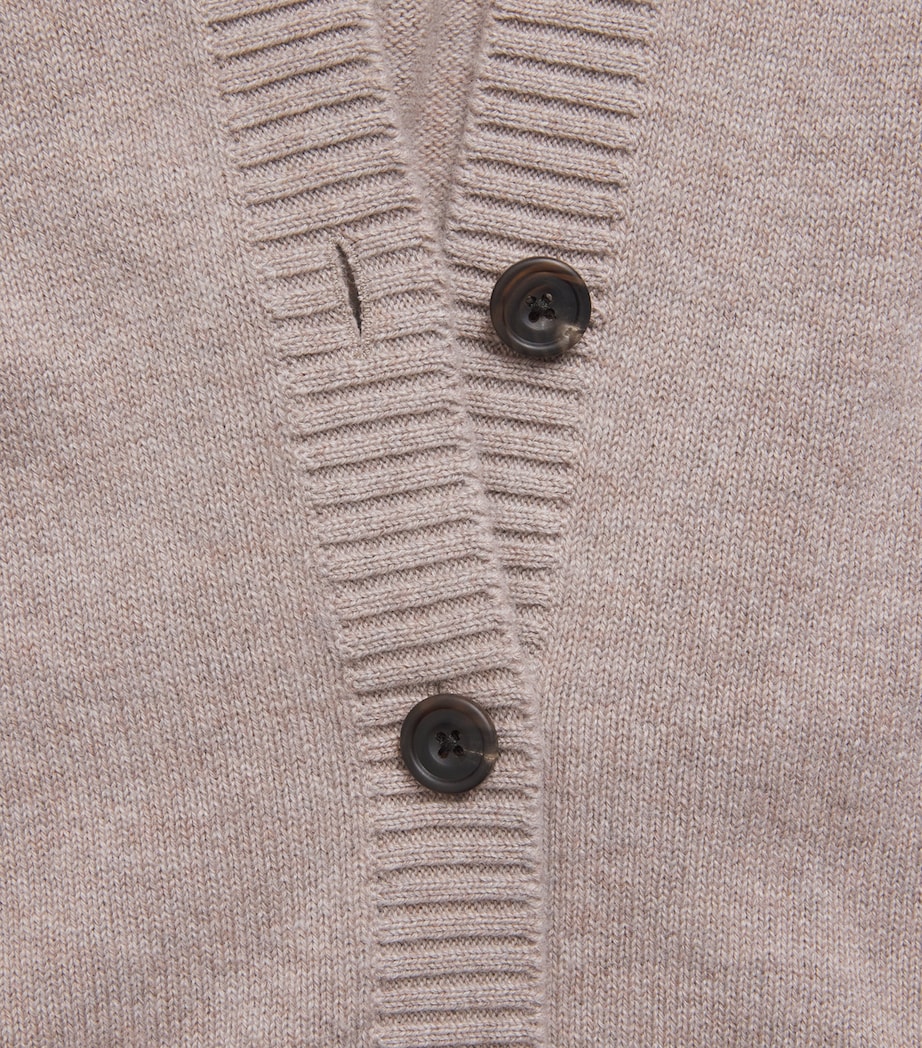 Harrods Womens Cashmere-Cotton Sweater Vest Dark Natural Image 6