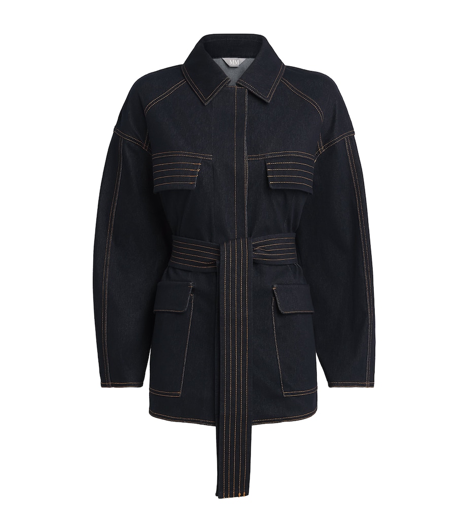 Denim Jersey Belted Jacket 003 MIDNIGHT BLUE Image 1