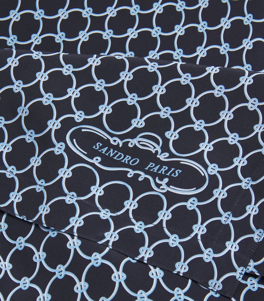 Sandro Paris Mens Link-Print Shirt Navy Blue Image 6