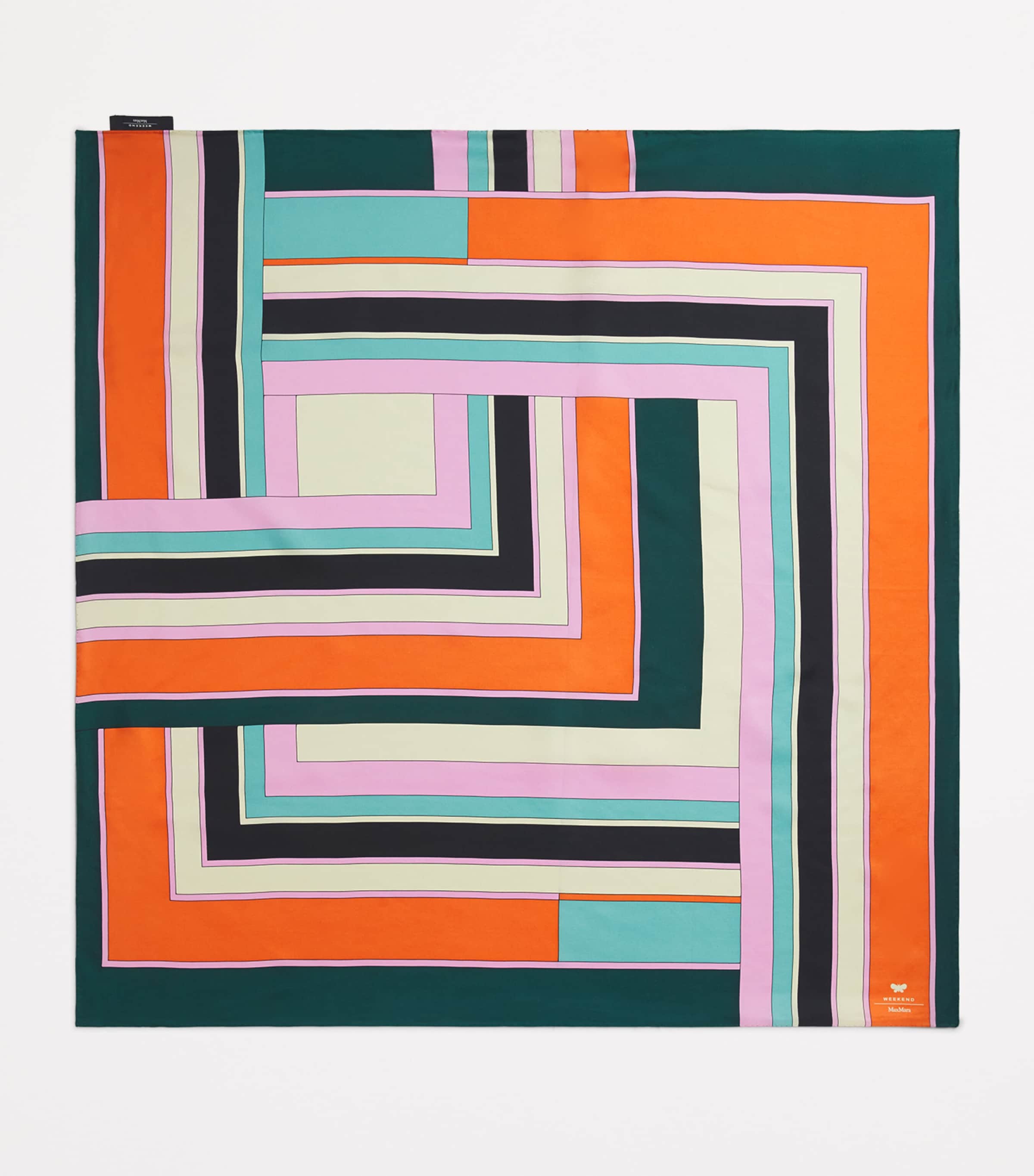 Silk Geometric Square Scarf ANTIQUE ROSE Image 3