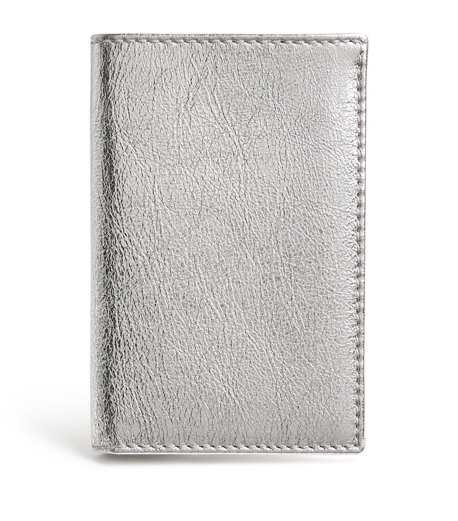 Comme Des Garçons Wallet Leather Bifold Vertical Card Holder Silver Image 1