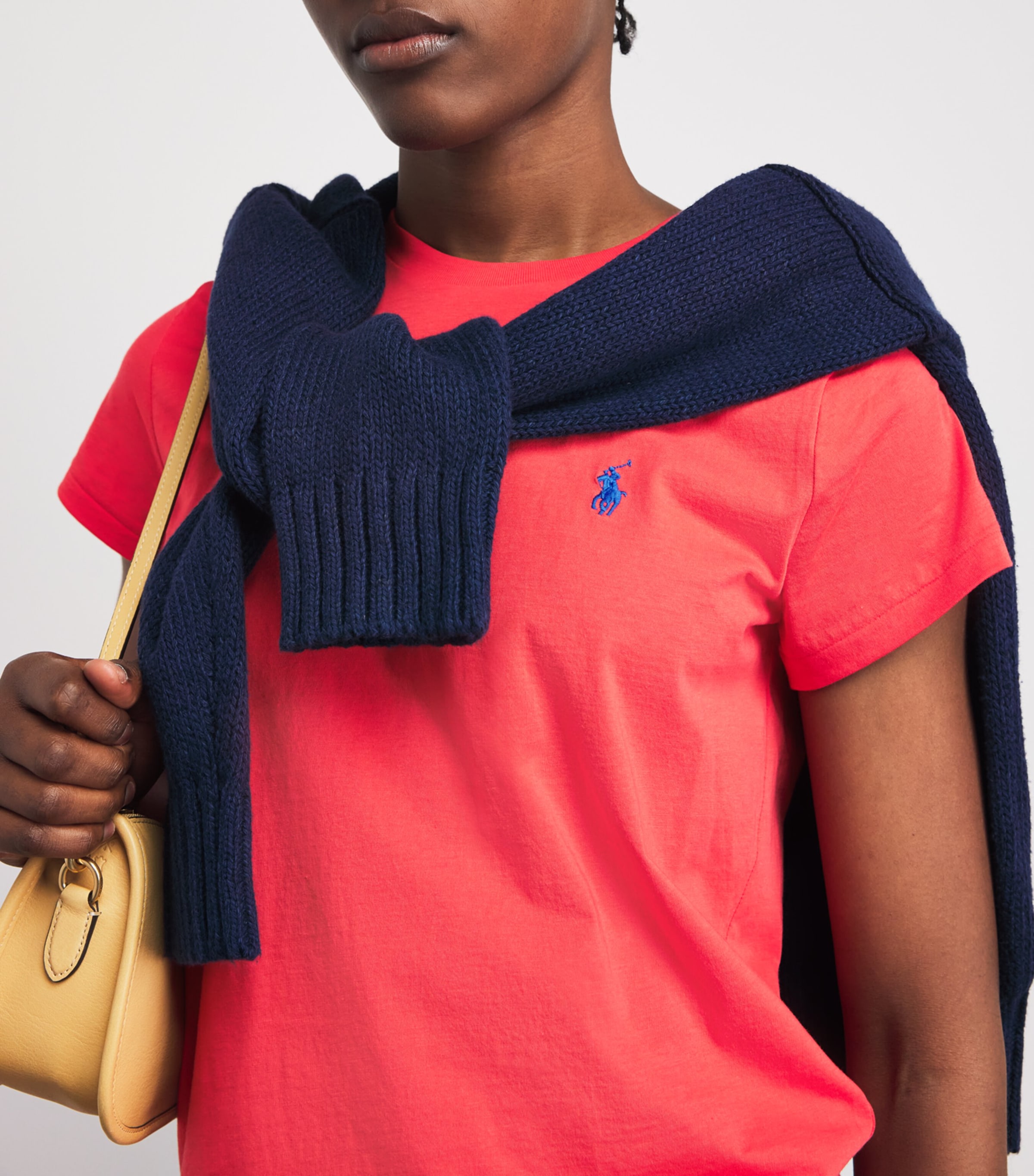 Polo Ralph Lauren Womens Cotton Polo Pony T-Shirt Bright Hibiscus Image 3