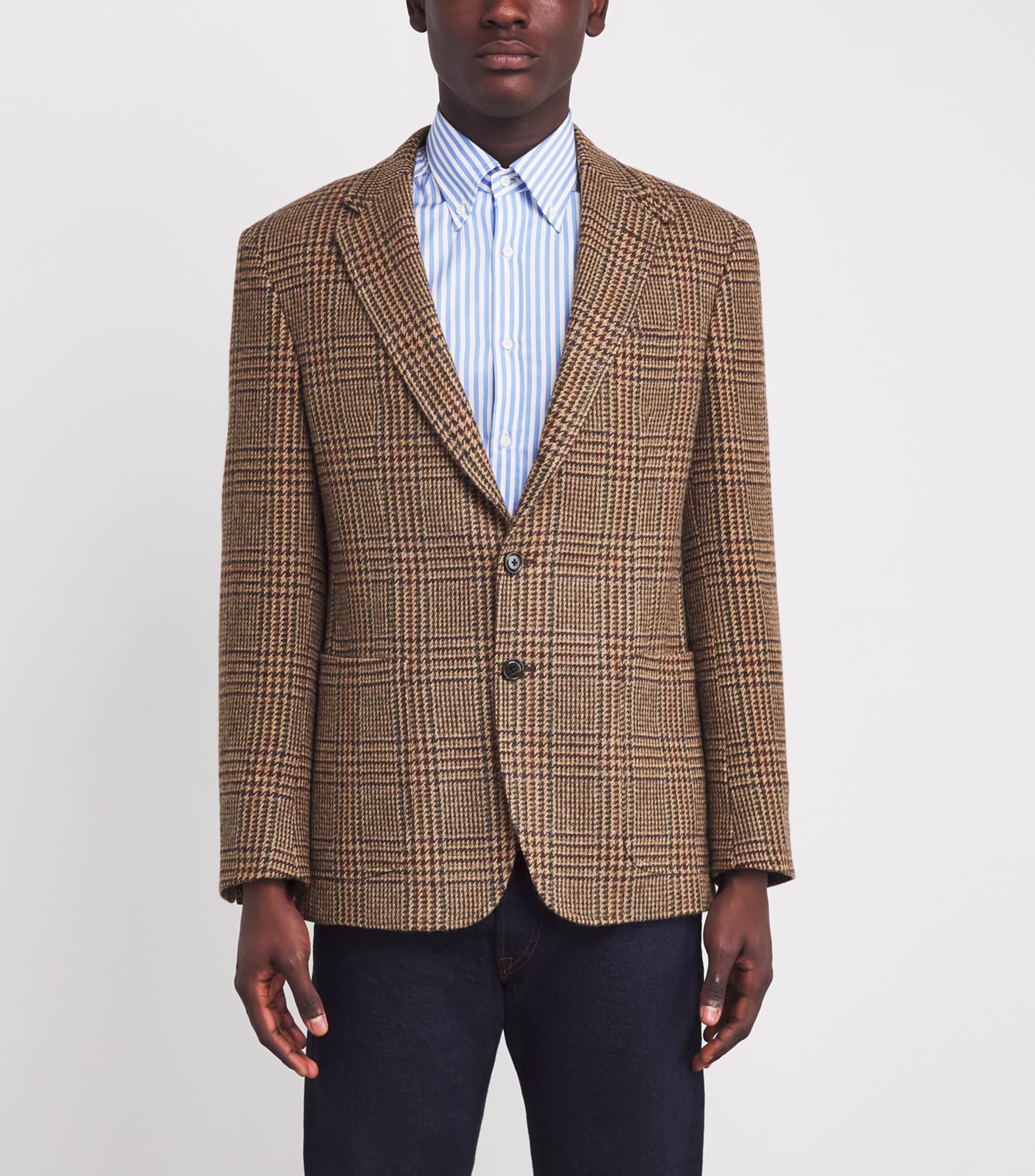 Wool Glen Plaid Blazer BROWN Image 3