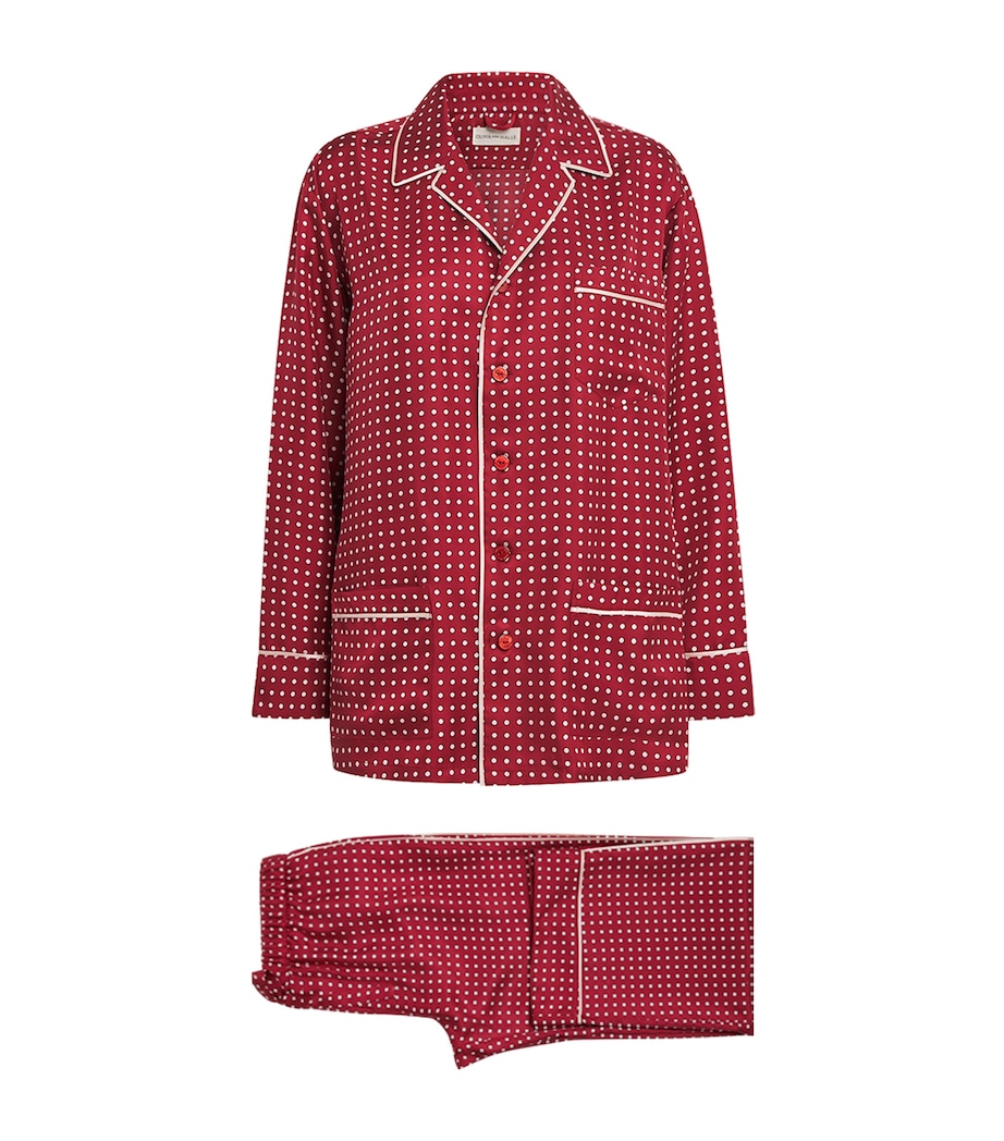 Olivia von Halle Womens Silk Yves Pyjama Set Palazzo Image 1