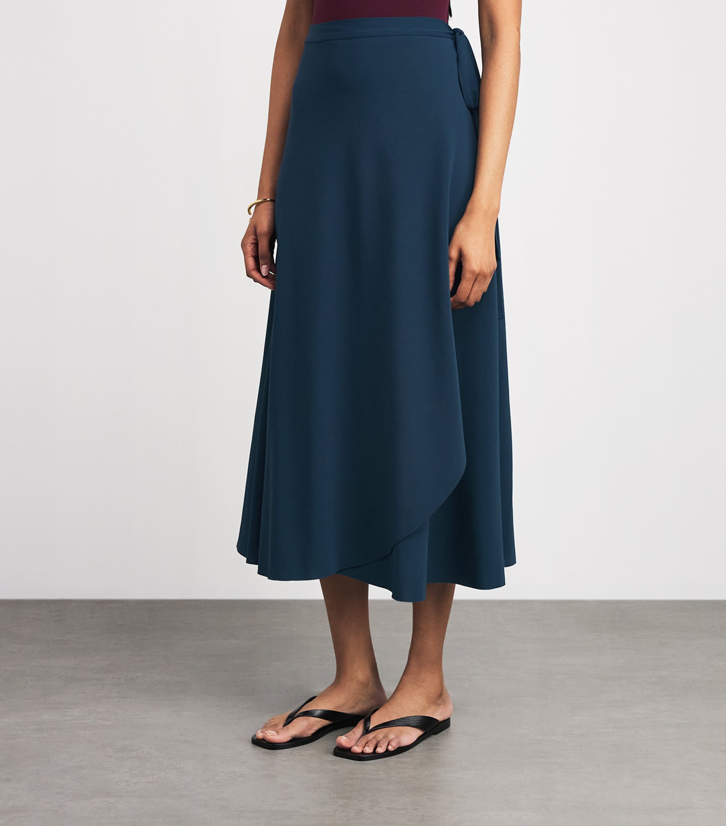 Eres Womens Julietta Wrap Midi Skirt Ocean Image 4