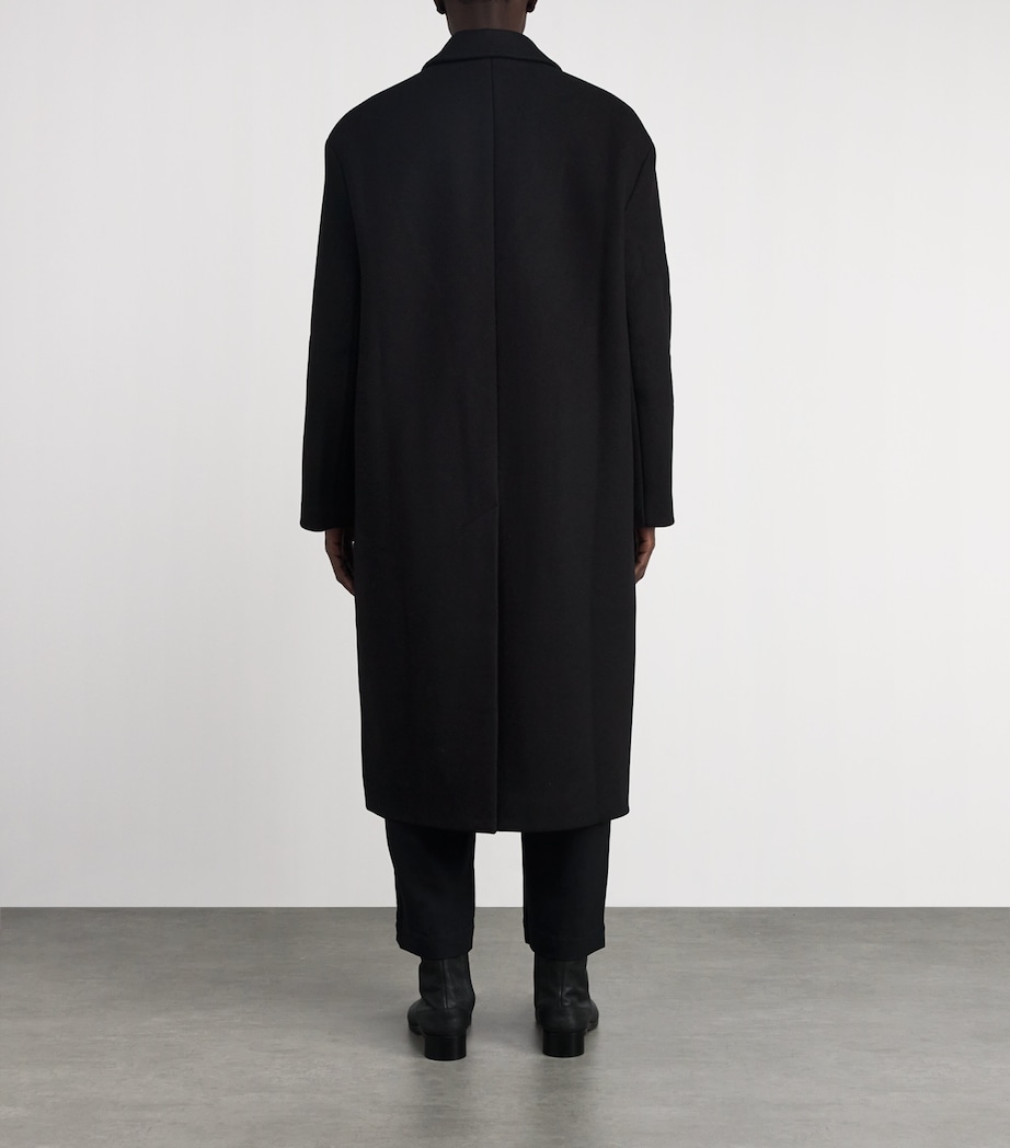 Studio Nicholson Mens Wool-Blend Double-Breasted Diall Overcoat Black Image 4