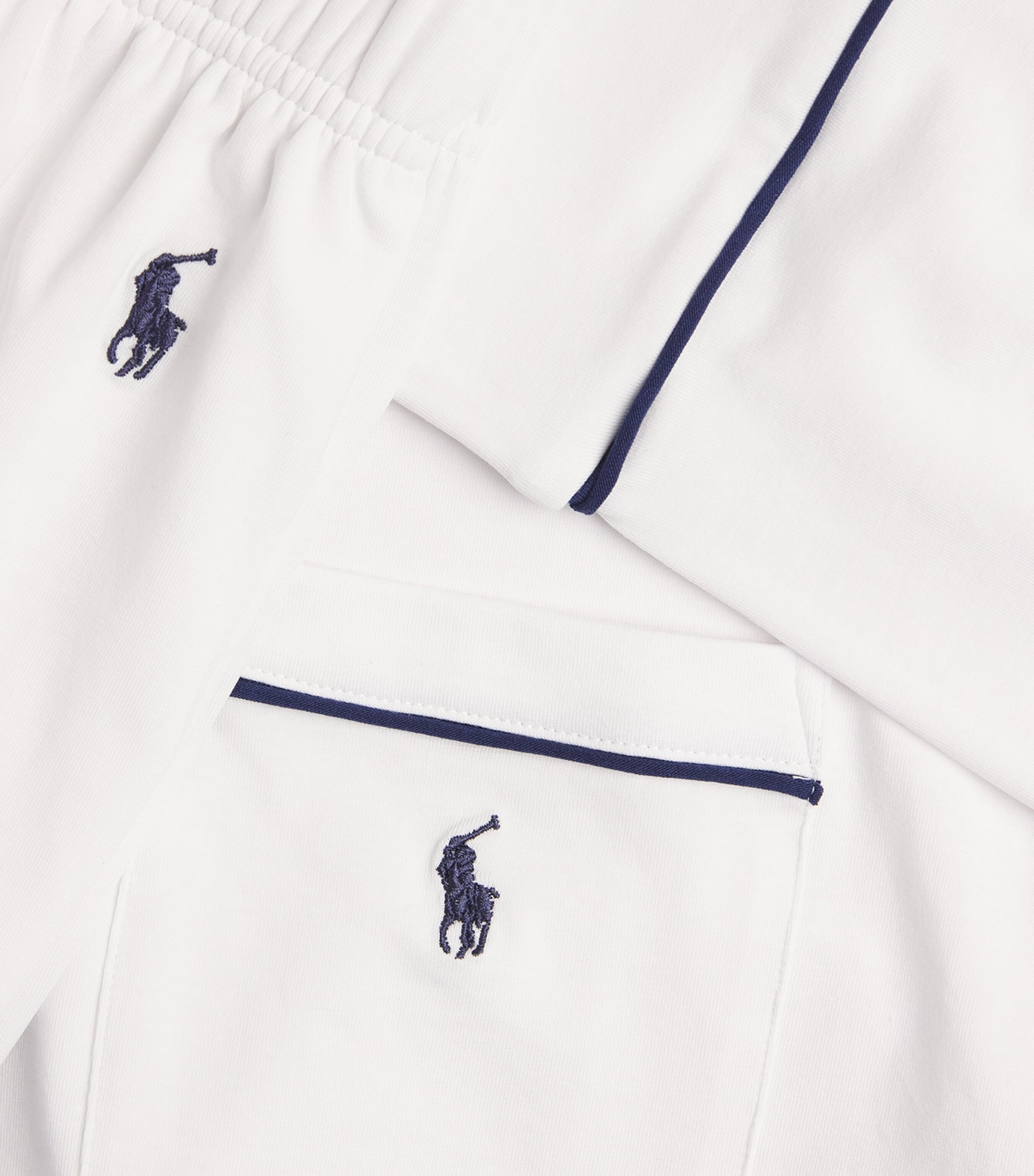 Polo Ralph Lauren Womens Piping Pyjama Set White Cloud Image 6