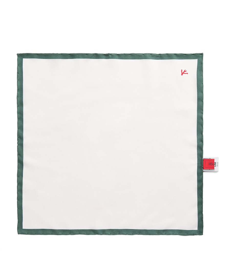 Isaia Silk Logo Pocket Square Image 1