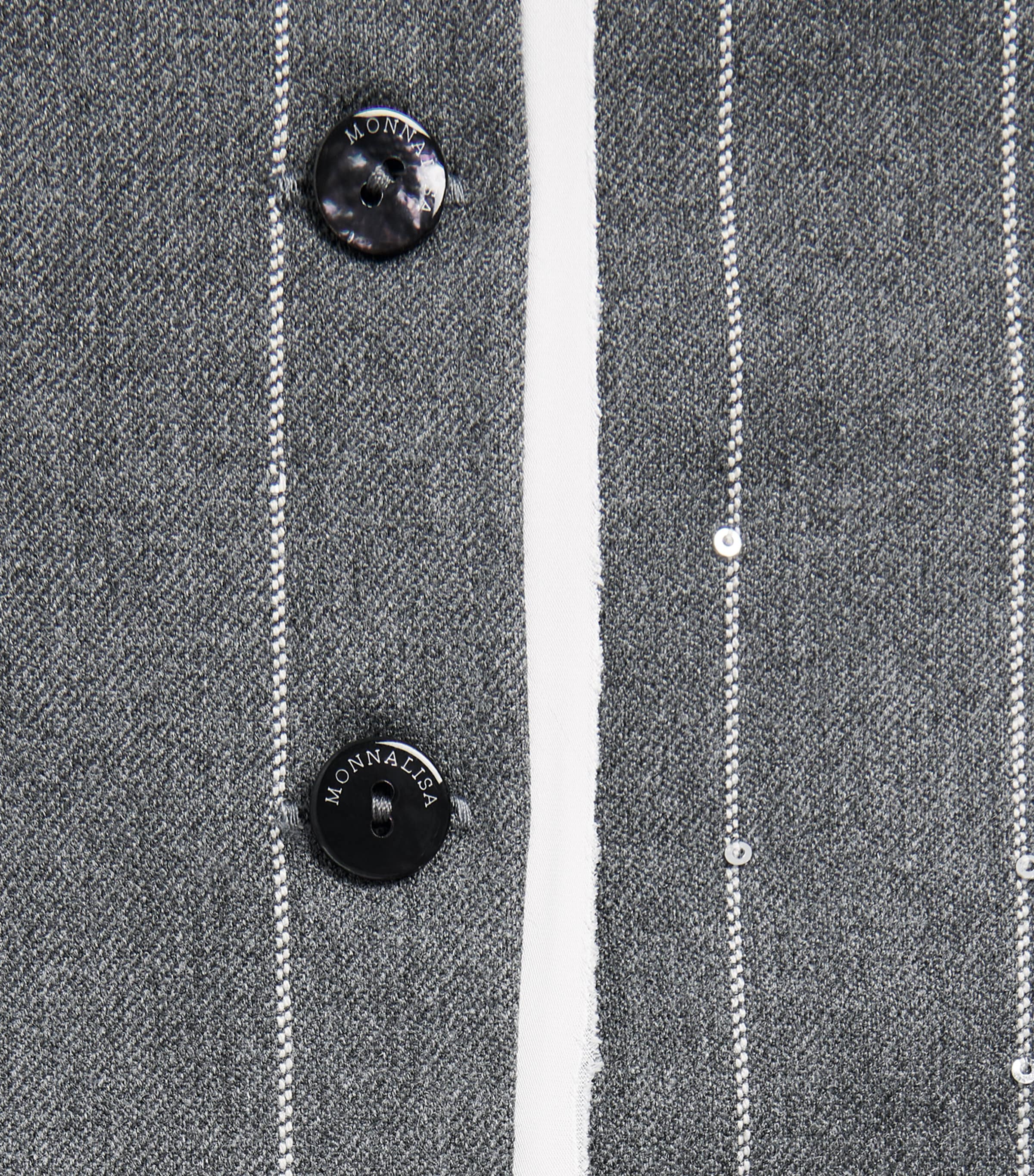 Monnalisa Pinstripe Levantina Sleeveless Top (4-12 Years) Grigio Medio Image 3