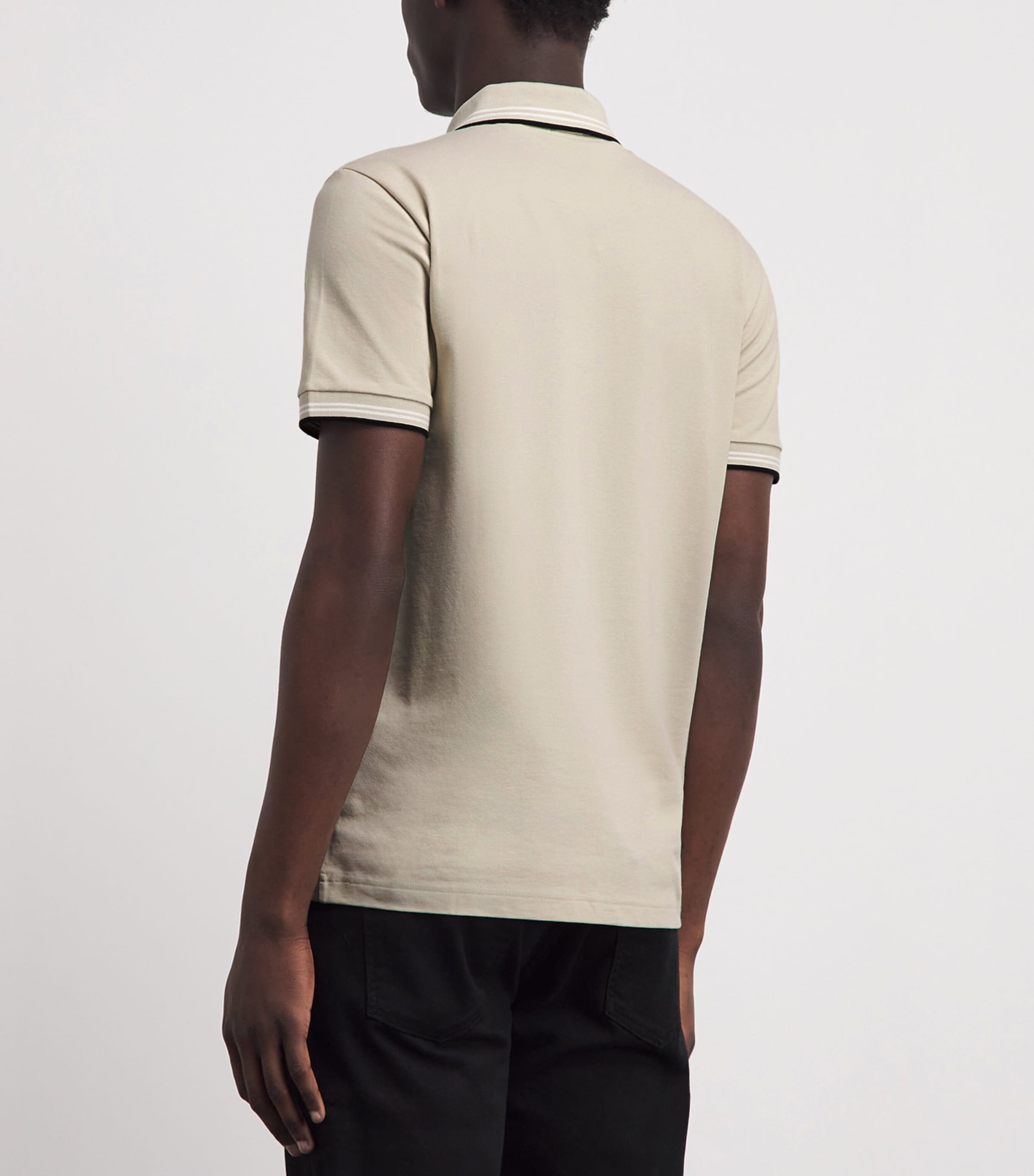BOSS Mens Stretch-Cotton Logo Polo Shirt Light Image 5