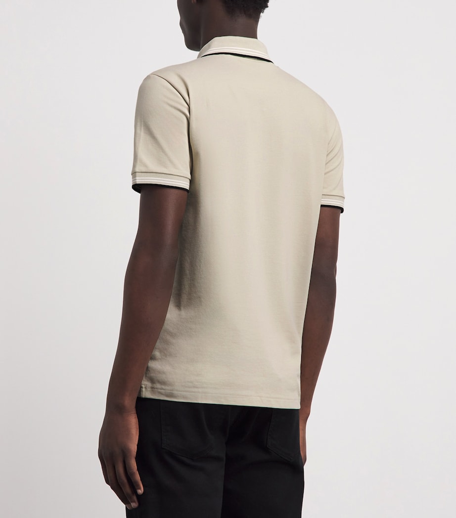 BOSS Mens Stretch-Cotton Logo Polo Shirt Light Image 5