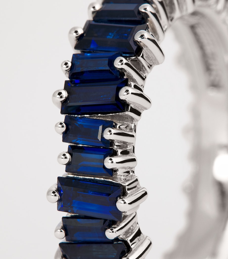 White Gold and Sapphire Bold Eternity Ring 18K WG/DB Image 5