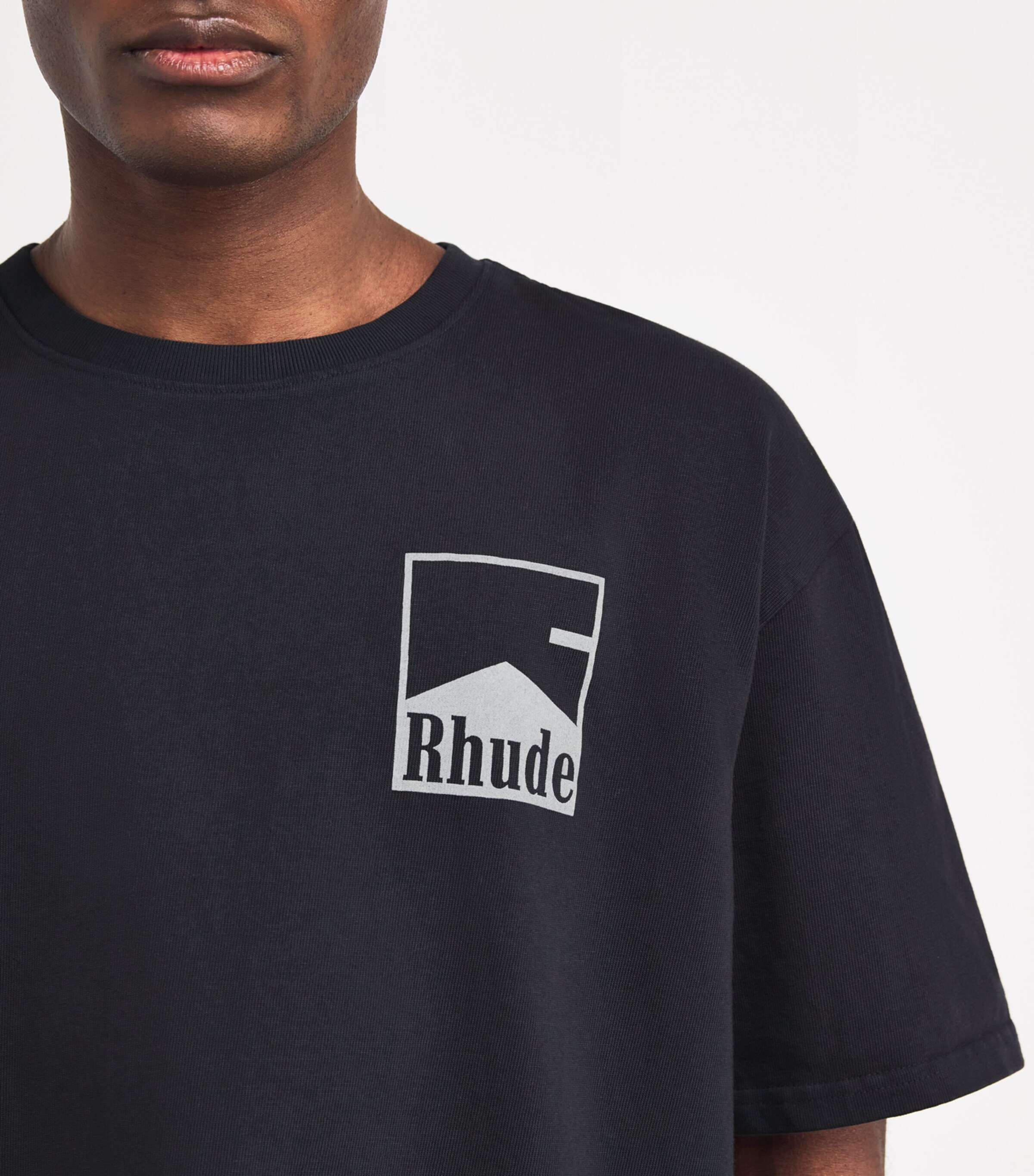 Rhude Black Cotton Chevron Logo T-Shirt | Harrods UK