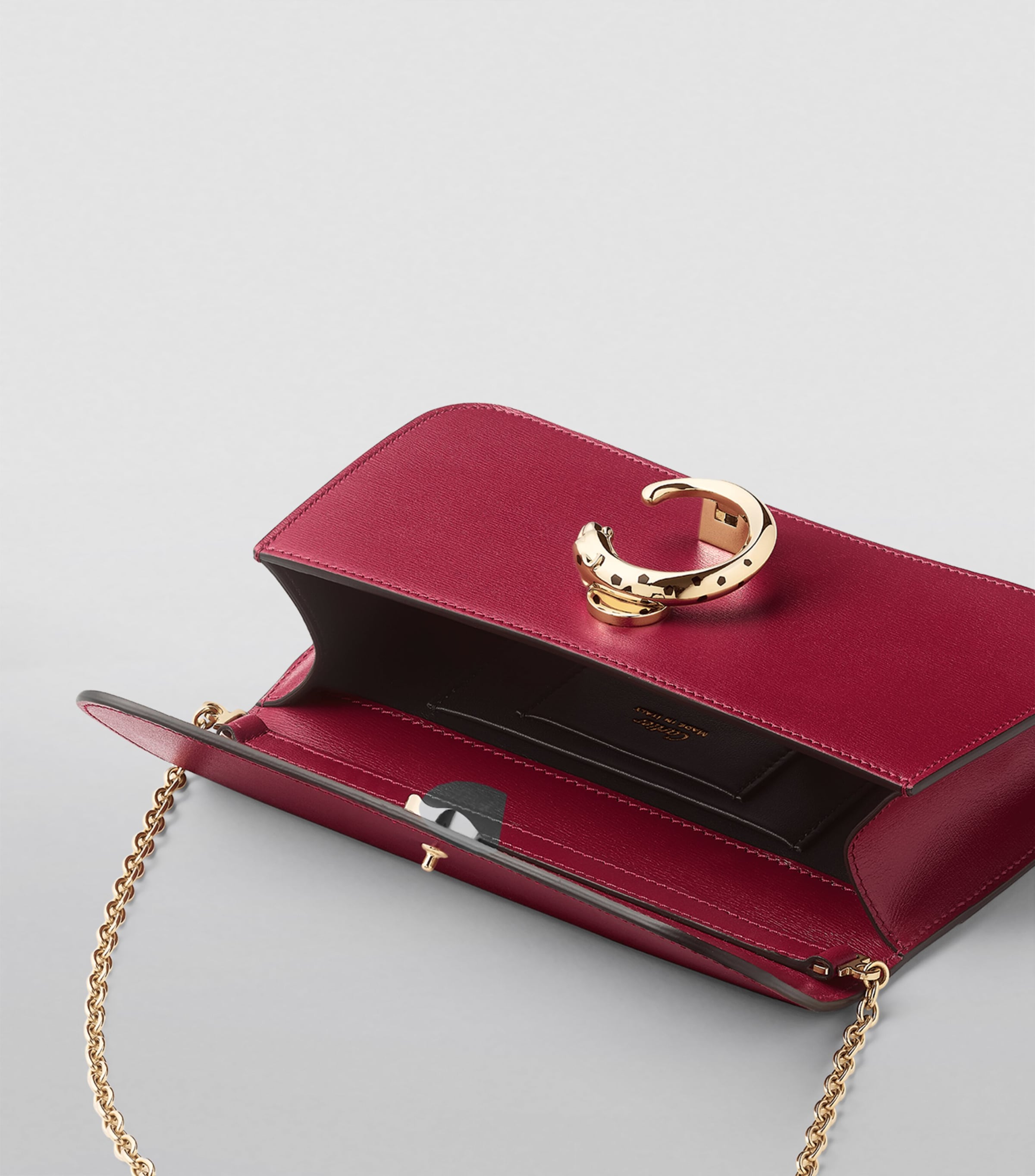 Mini Leather Panthère de Cartier Cross-Body Bag RED Image 3