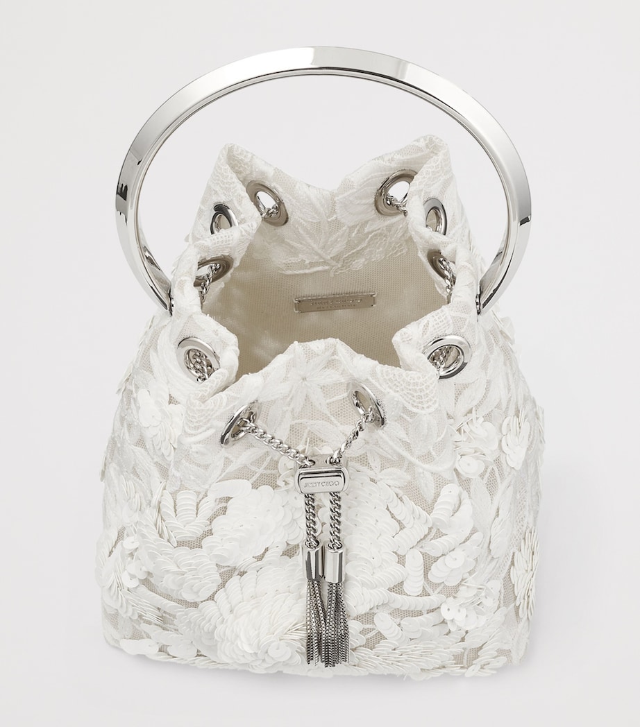 Jimmy Choo Embellished Lace Bon Bon Top-Handle Bag Ivory/silver Image 5