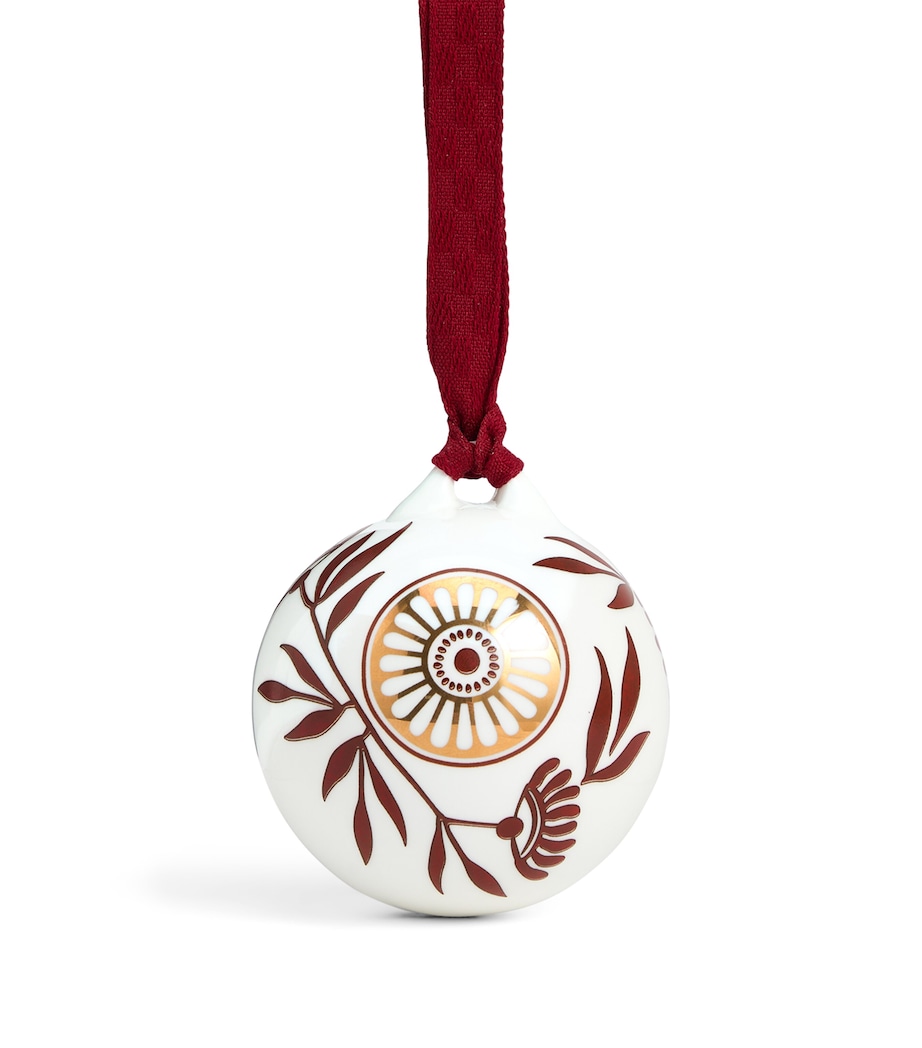 Fine Bone China Red Splendour No.2 Bauble SILVER Image 3
