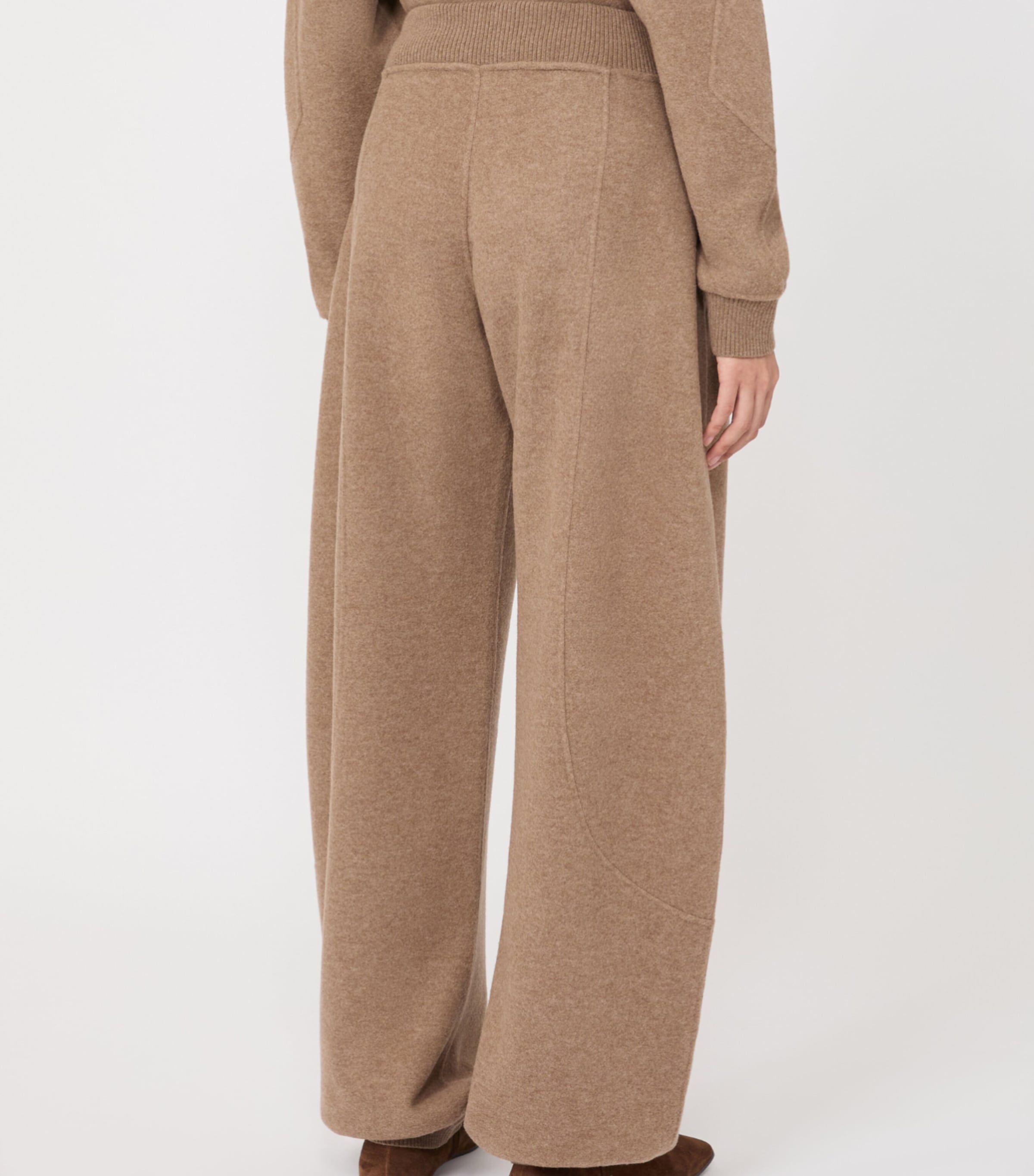 Max Mara Womens Virgin Wool-Cashmere Blend Sweatpants Beige Image 3