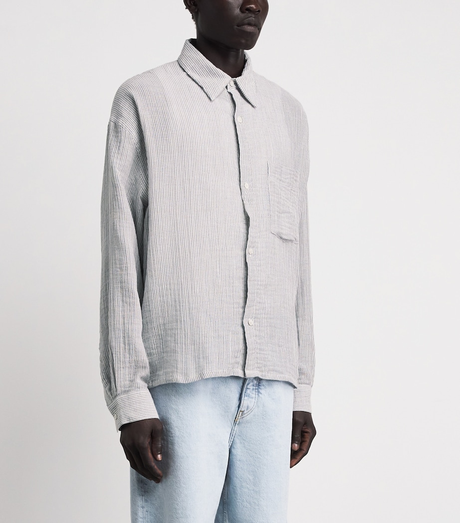 Won Hundred Mens Cotton Maza Shirt White Comb. Image 4