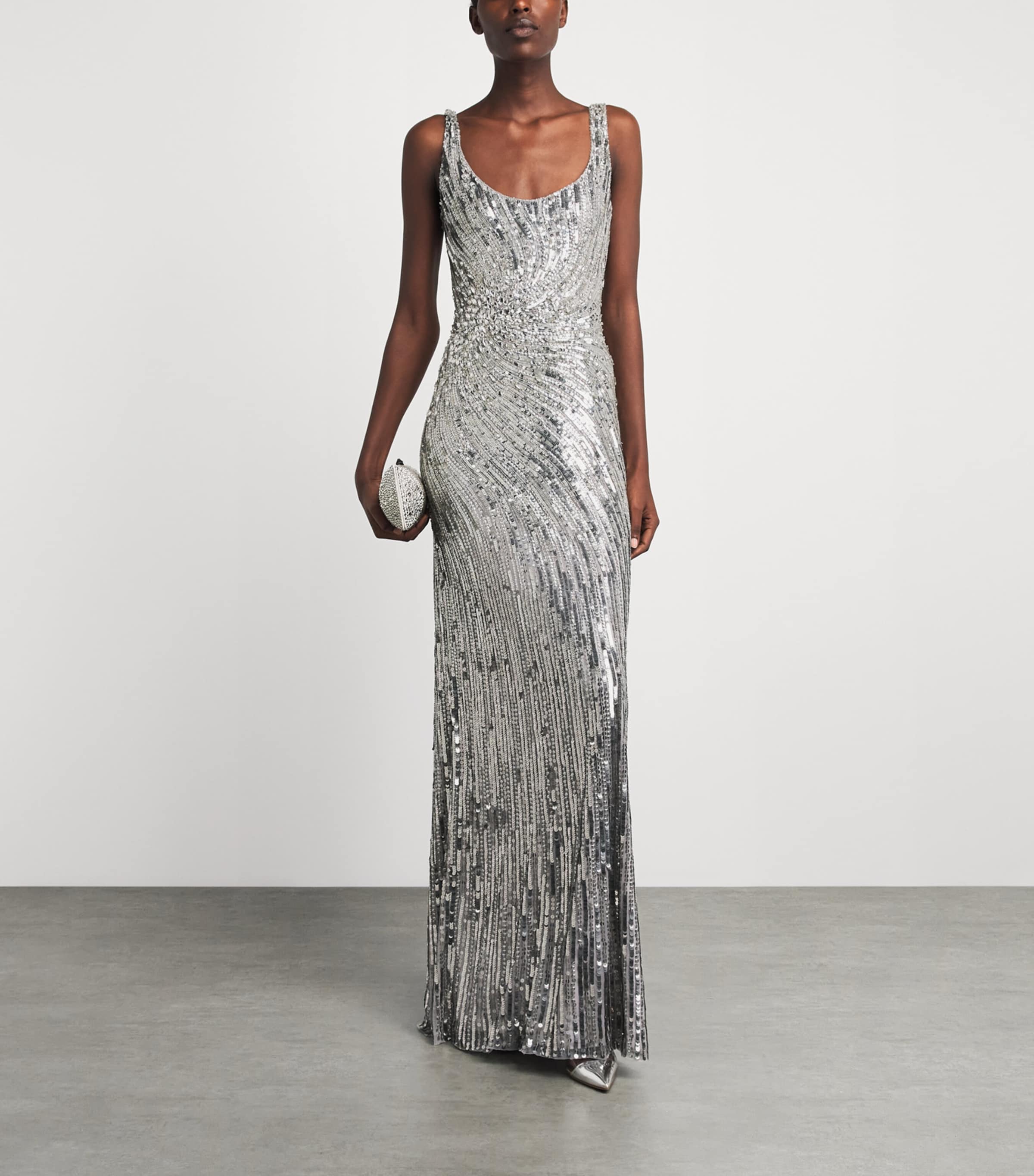 Jenny Packham Womens Embellished Sola Gown Ammonite Image 2