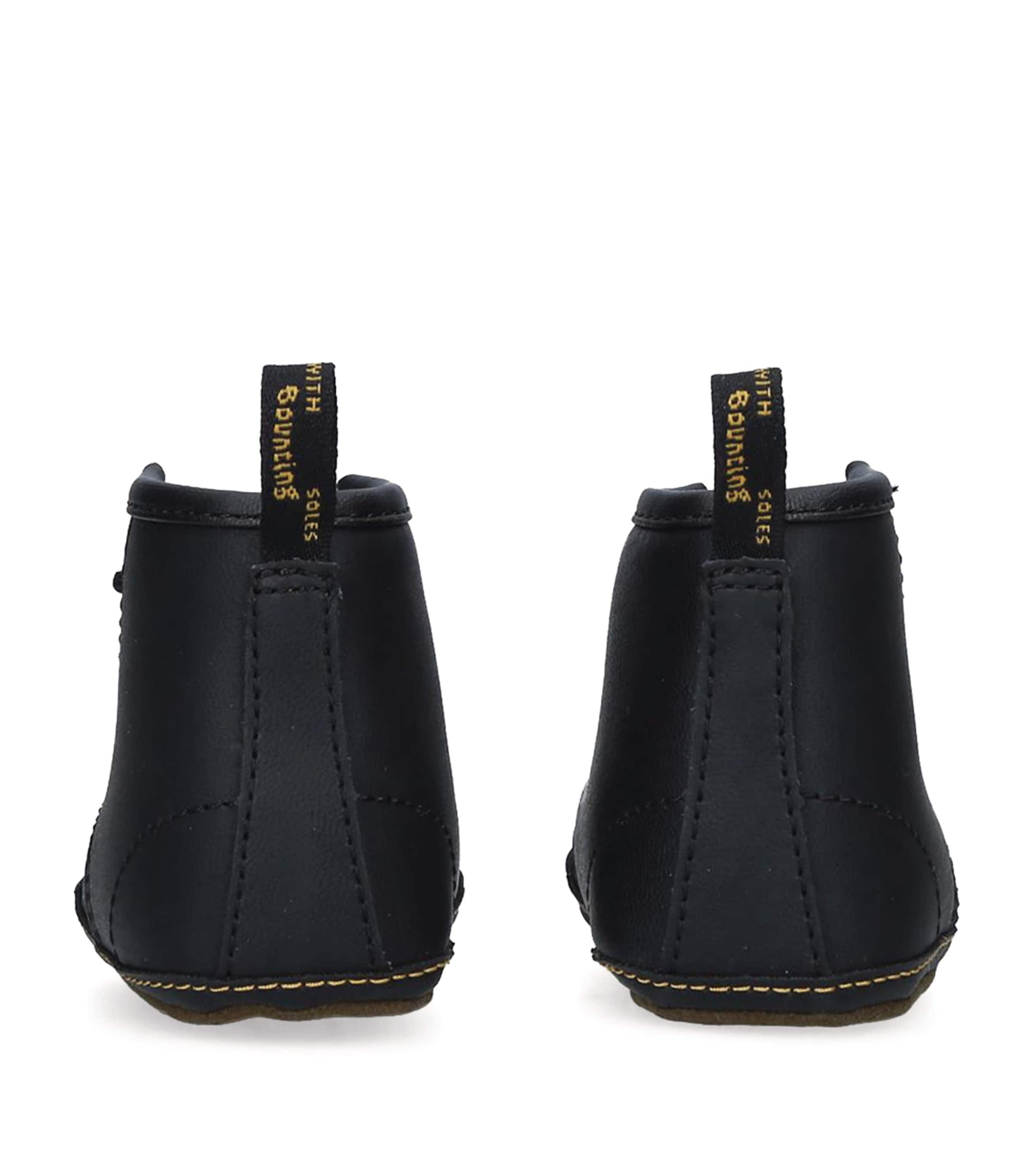 Leather 1460 Crib Mason Booties BLACK Image 2