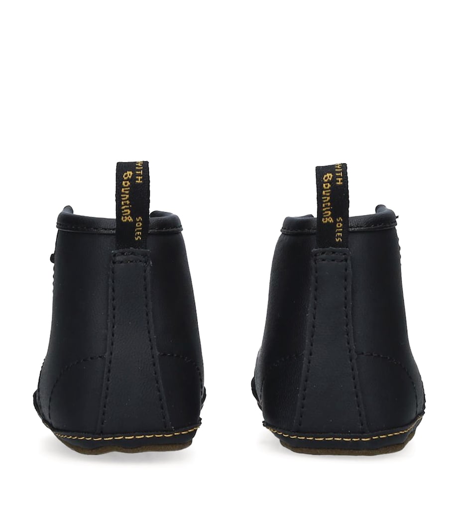 Leather 1460 Crib Mason Booties BLACK Image 2